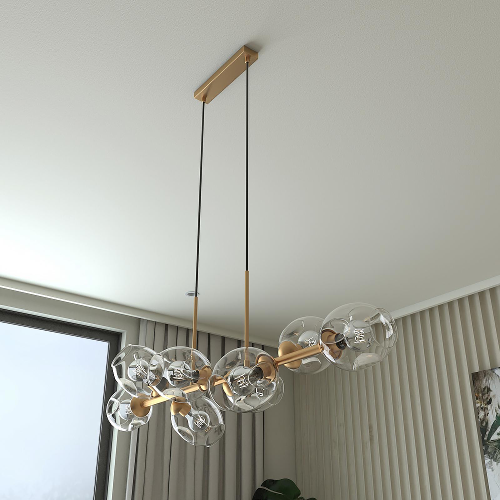 Suspensie Pierce GD 01-2621, 8 x E27, auriu + cognac, moderna