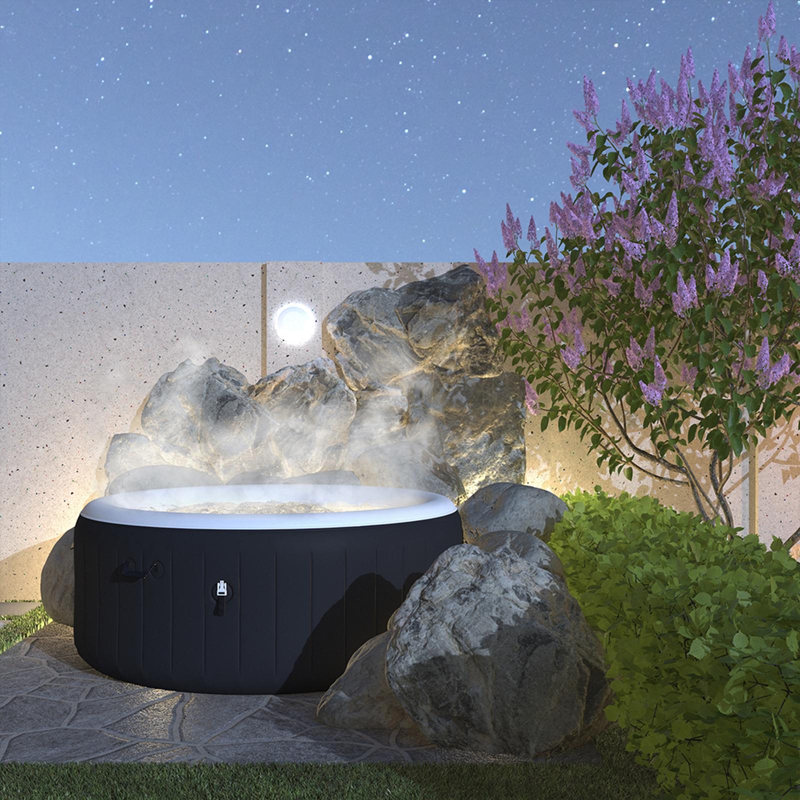 Jacuzzi și foc de tabără sub lumina stelelor_1