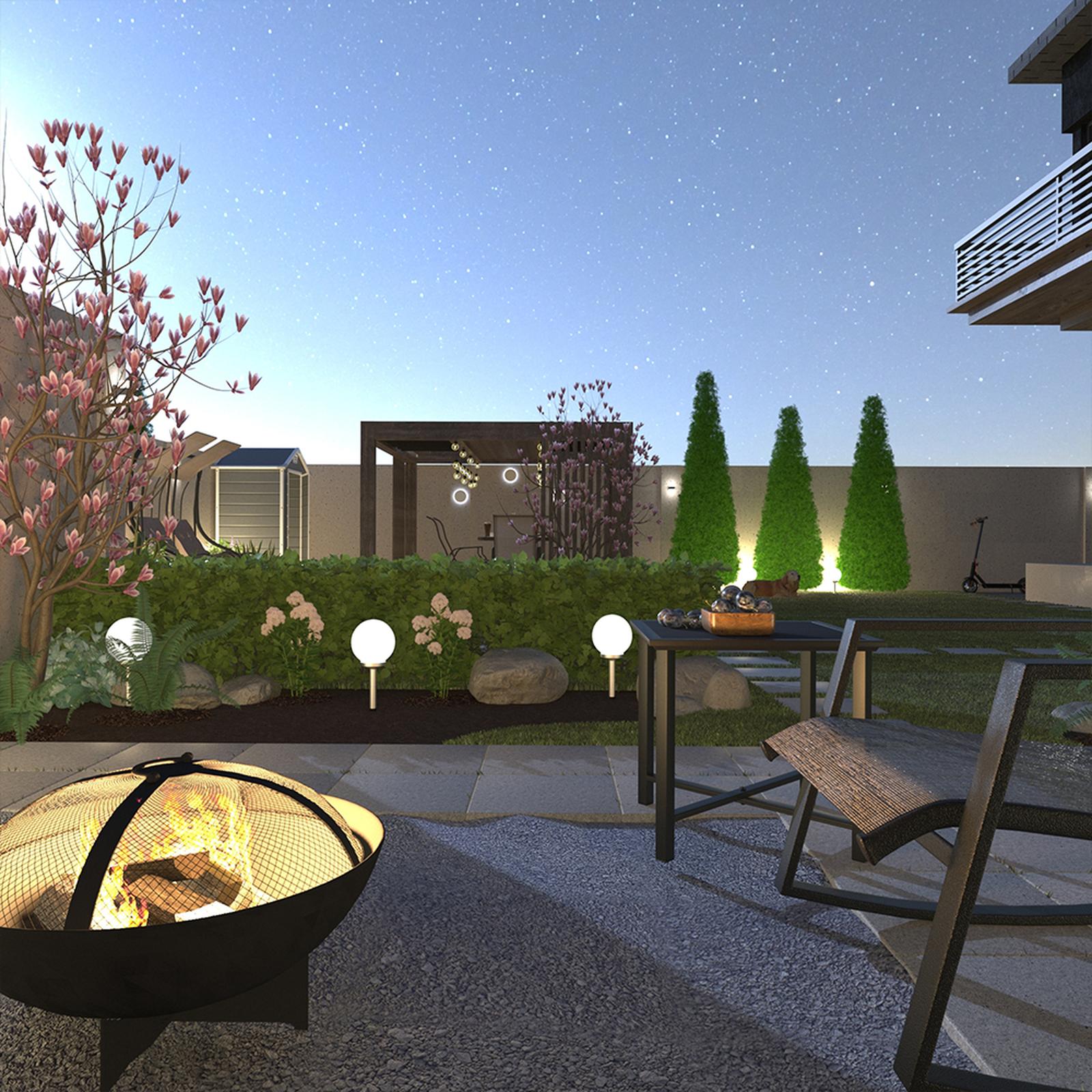 Jacuzzi și foc de tabără sub lumina stelelor_2