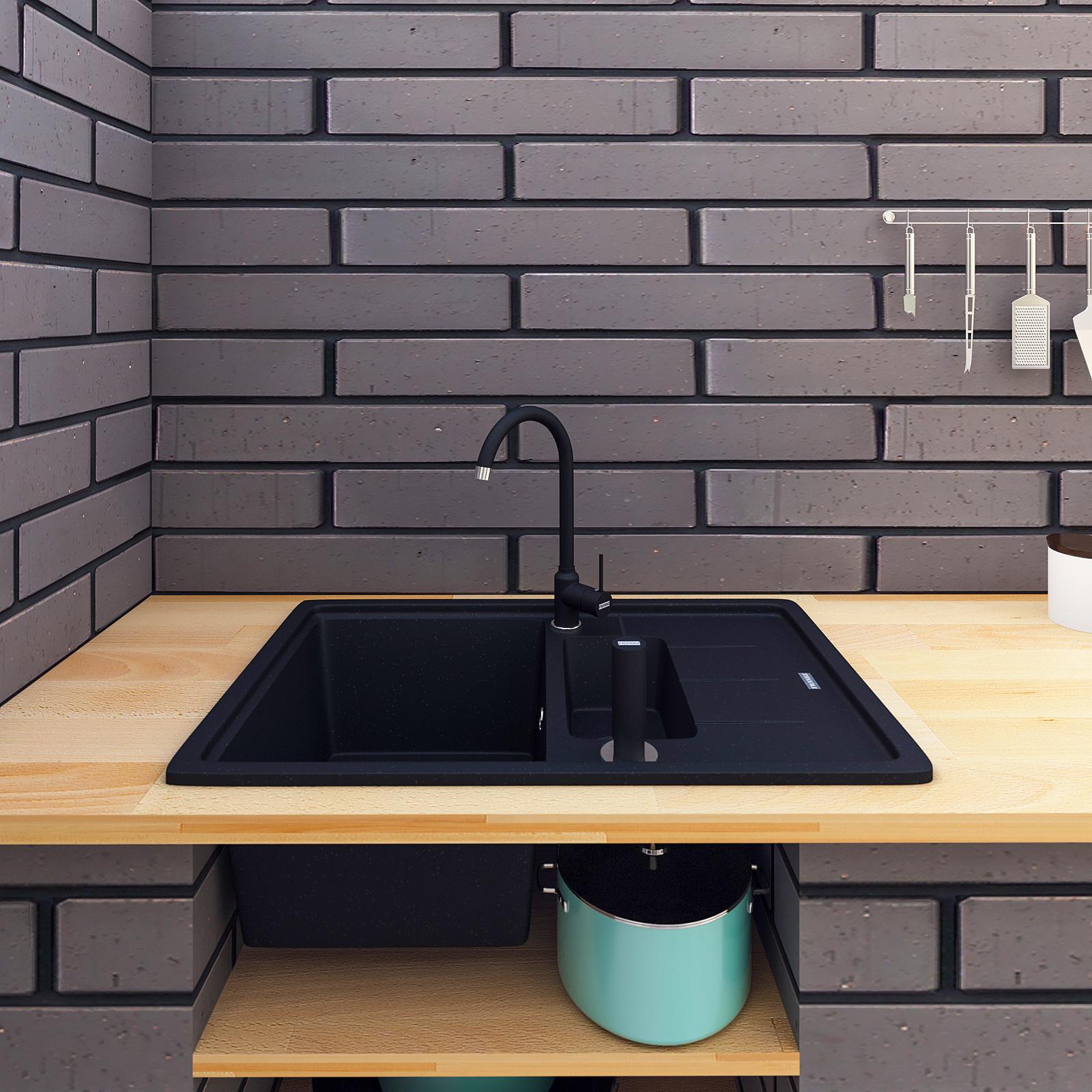 Element gard Modulo beton, negru, 600 x 300 x 90 mm