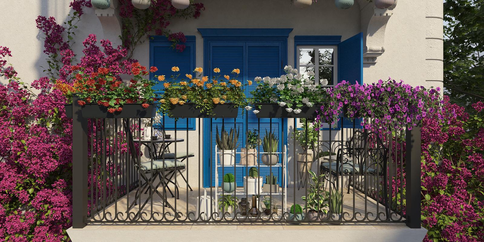 Model amenajare balcon stil clasic mykonos