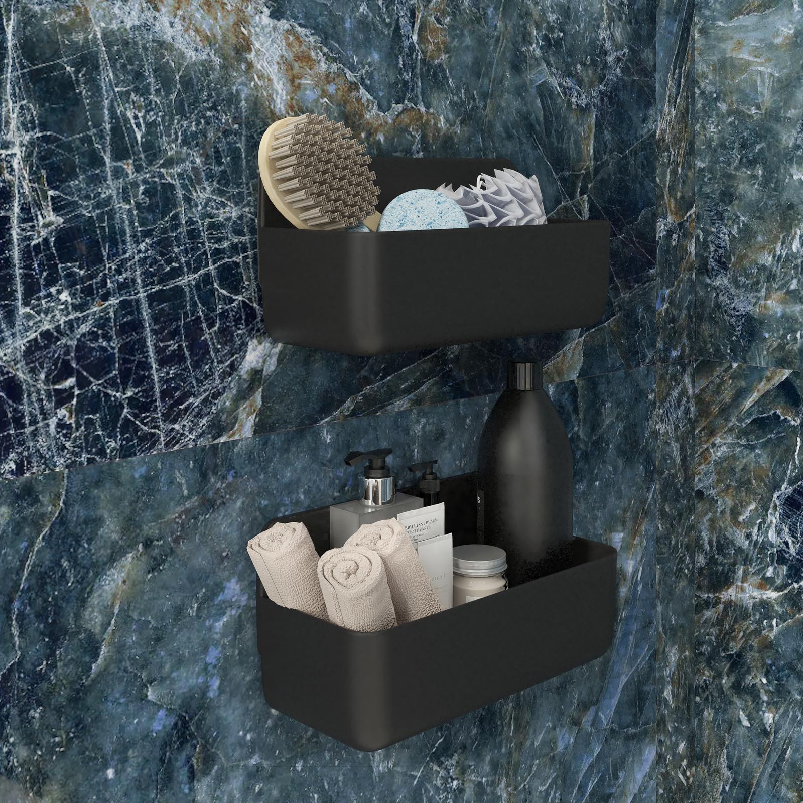 Etajera Lavaa 40516, montaj pe perete, finisaj negru, un raft, 26 x 13 x 11 cm