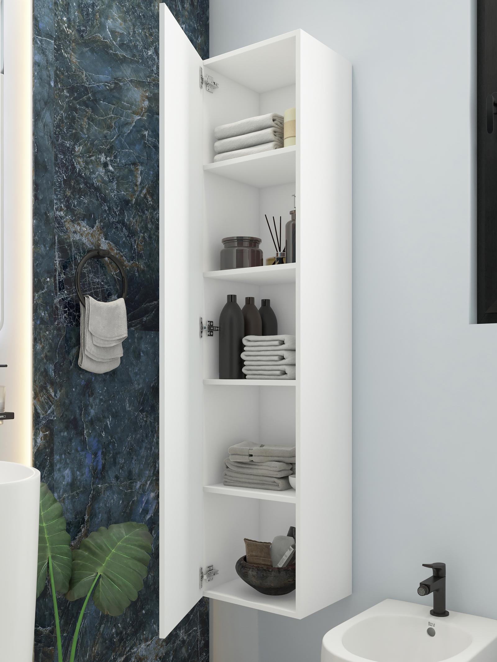 Dulap Goodmob Arte, 1 usa, MDF + PAL, alb mat, 36 x 160 x 30 cm