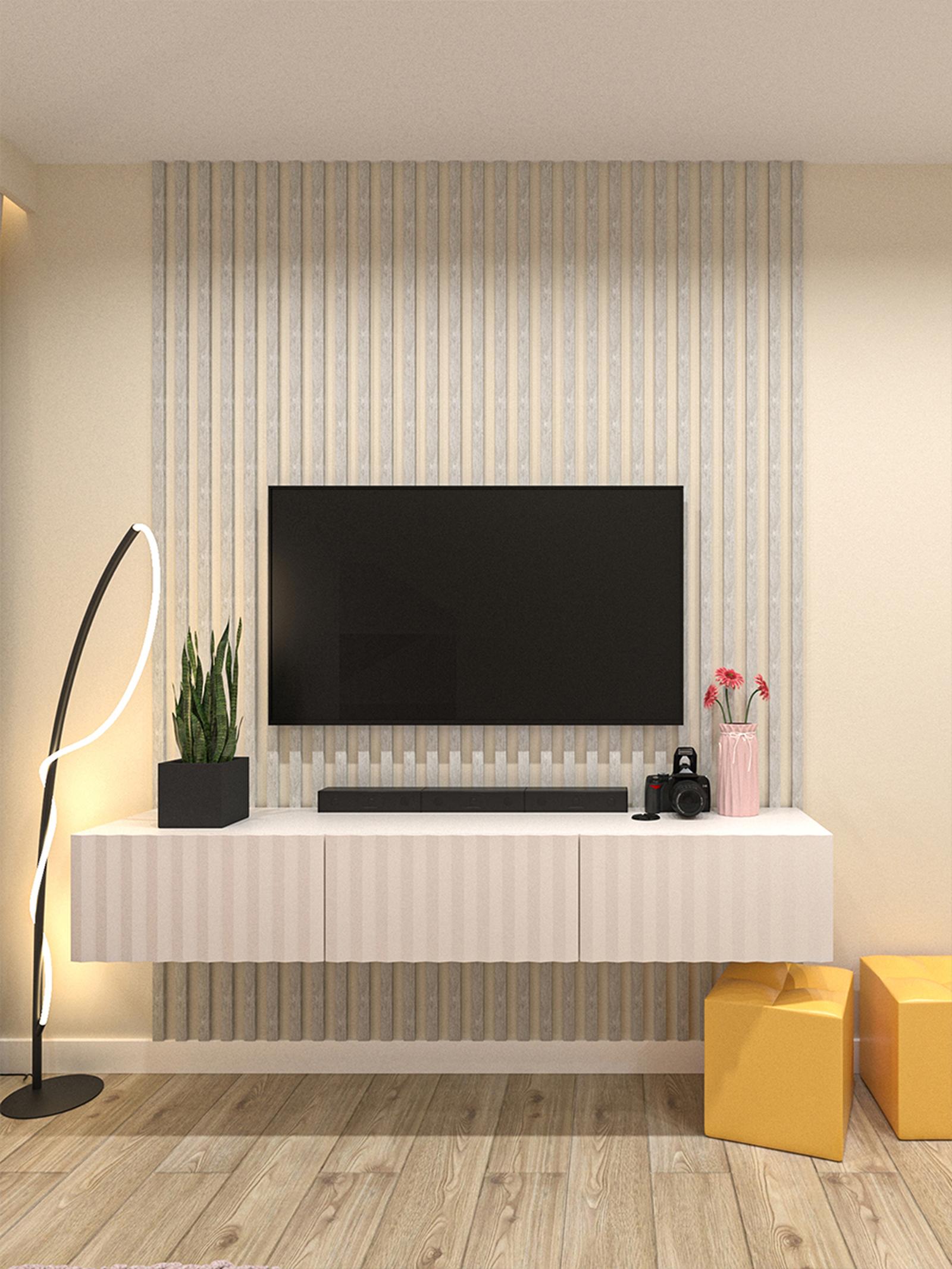 Comoda TV Antibes 3K3V, cu usi, alb + folie mata alba, 192 x 42 x 32 cm, 1C