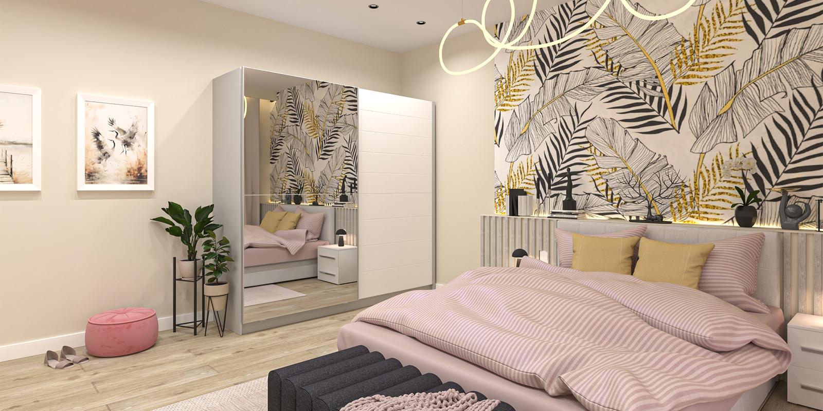 Model amenajare dormitor stil modern rosy_3