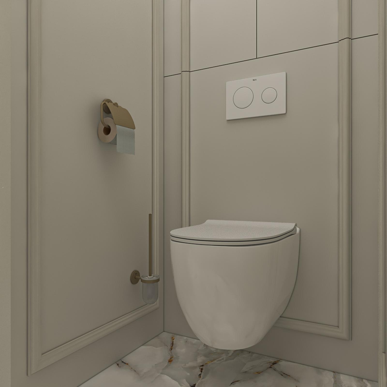 Suport hartie igienica Grohe Essentials 40367EN1, cu clapeta, auriu mat, 16.7 x 4.4 x 11.9 cm