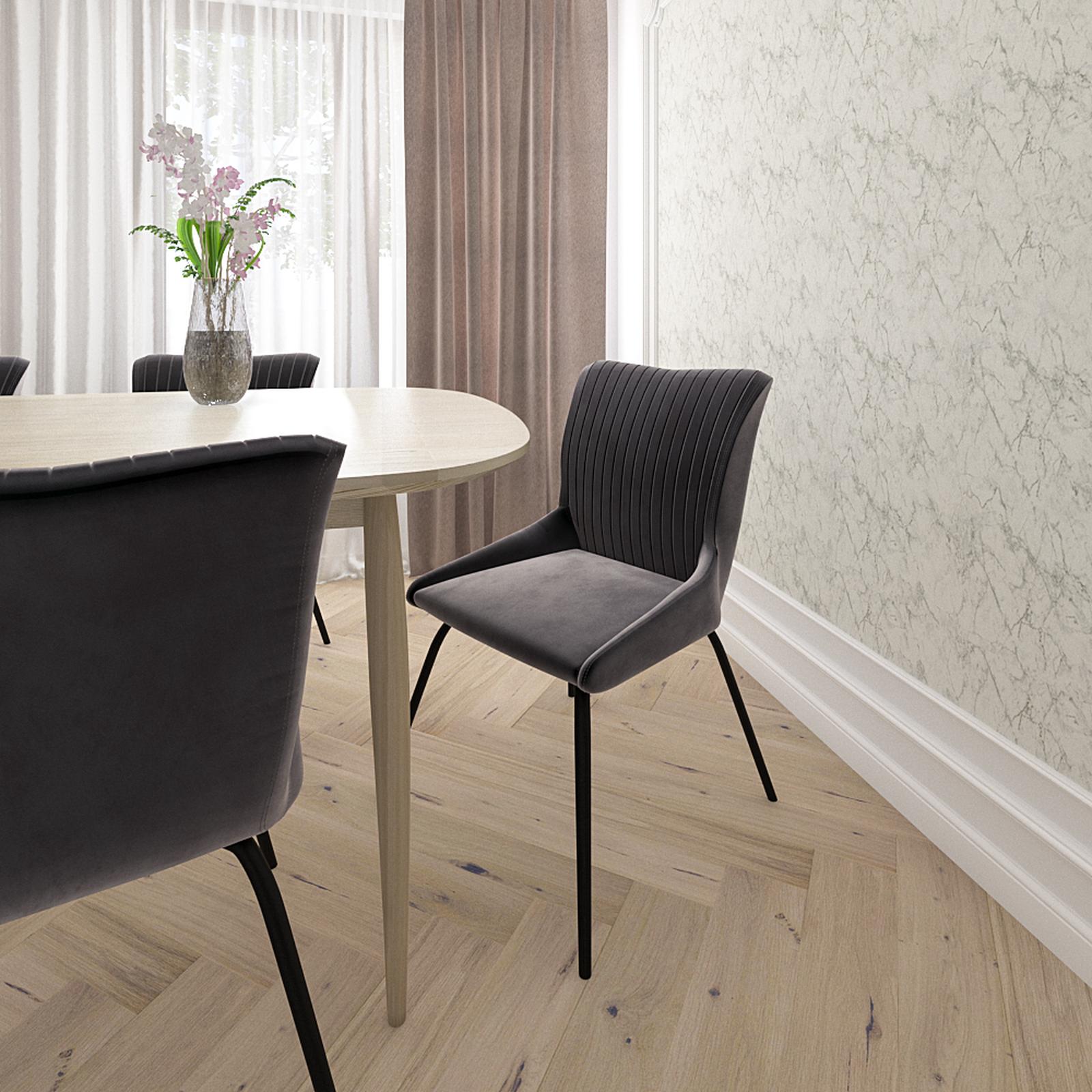 Scaun fix XRB-3009, metal + textil, gri maroniu
