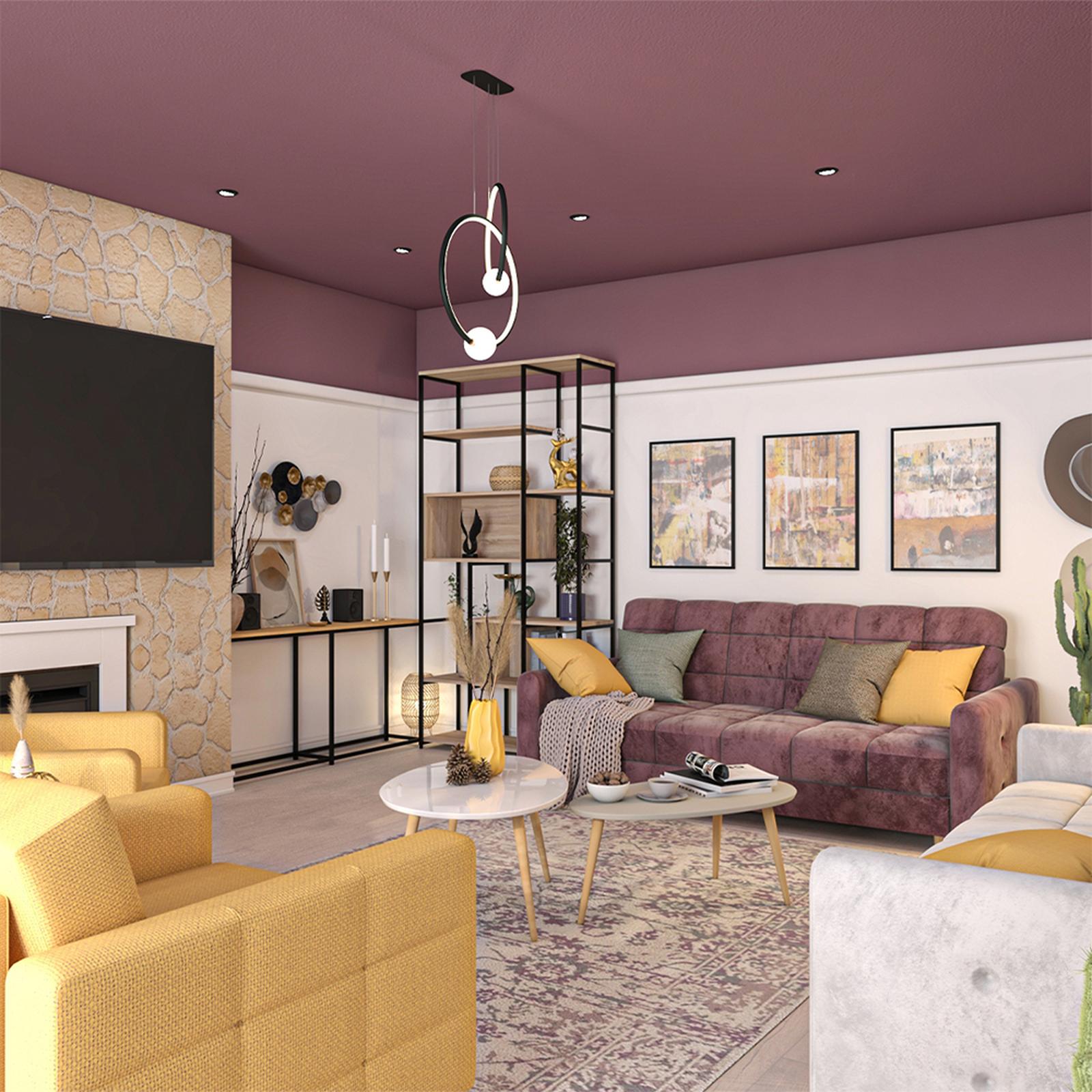 Model amenajare living stil modern fireside magic