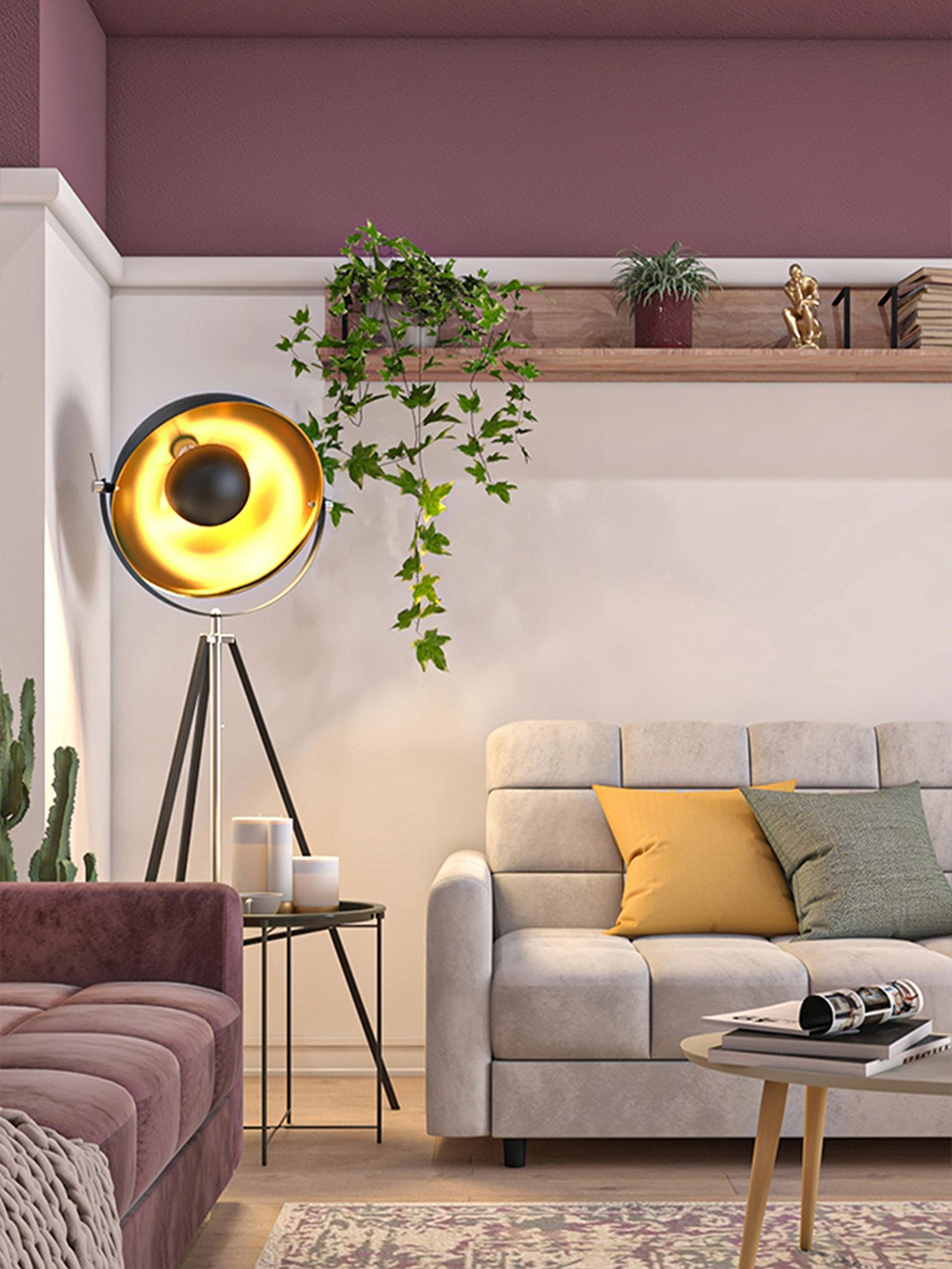 Lampadar Xirena 58286, 1 x E27, 1800 mm, negru + auriu, industrial