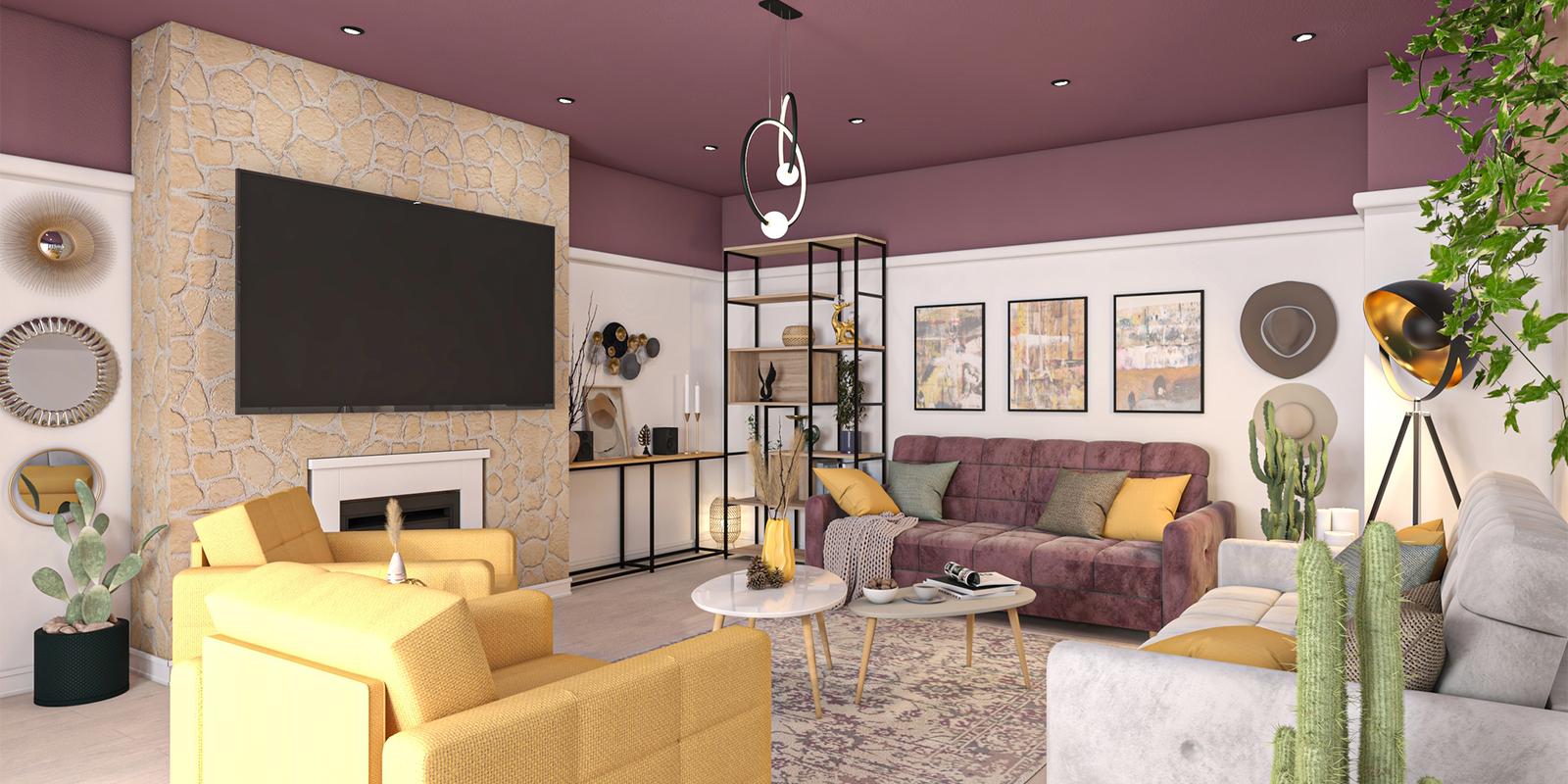 Model amenajare living stil modern fireside magic_3