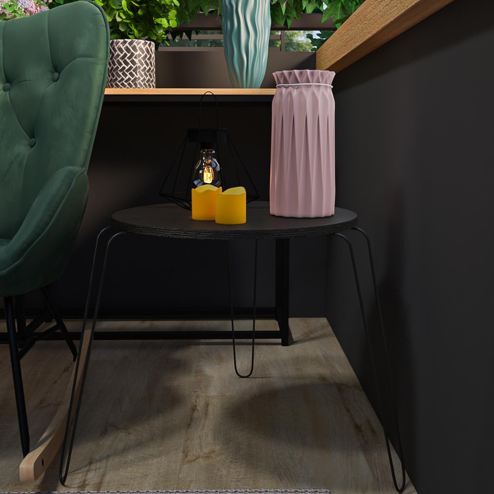 Masuta cafea Ronin rotunda, stejar negru + negru, 48 x 48 x 48, 1C