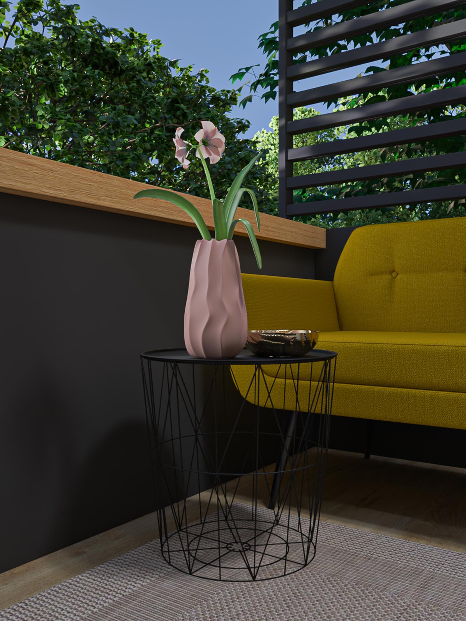 Masuta cafea din metal rotunda, negru, 45 x 45 x 45 cm