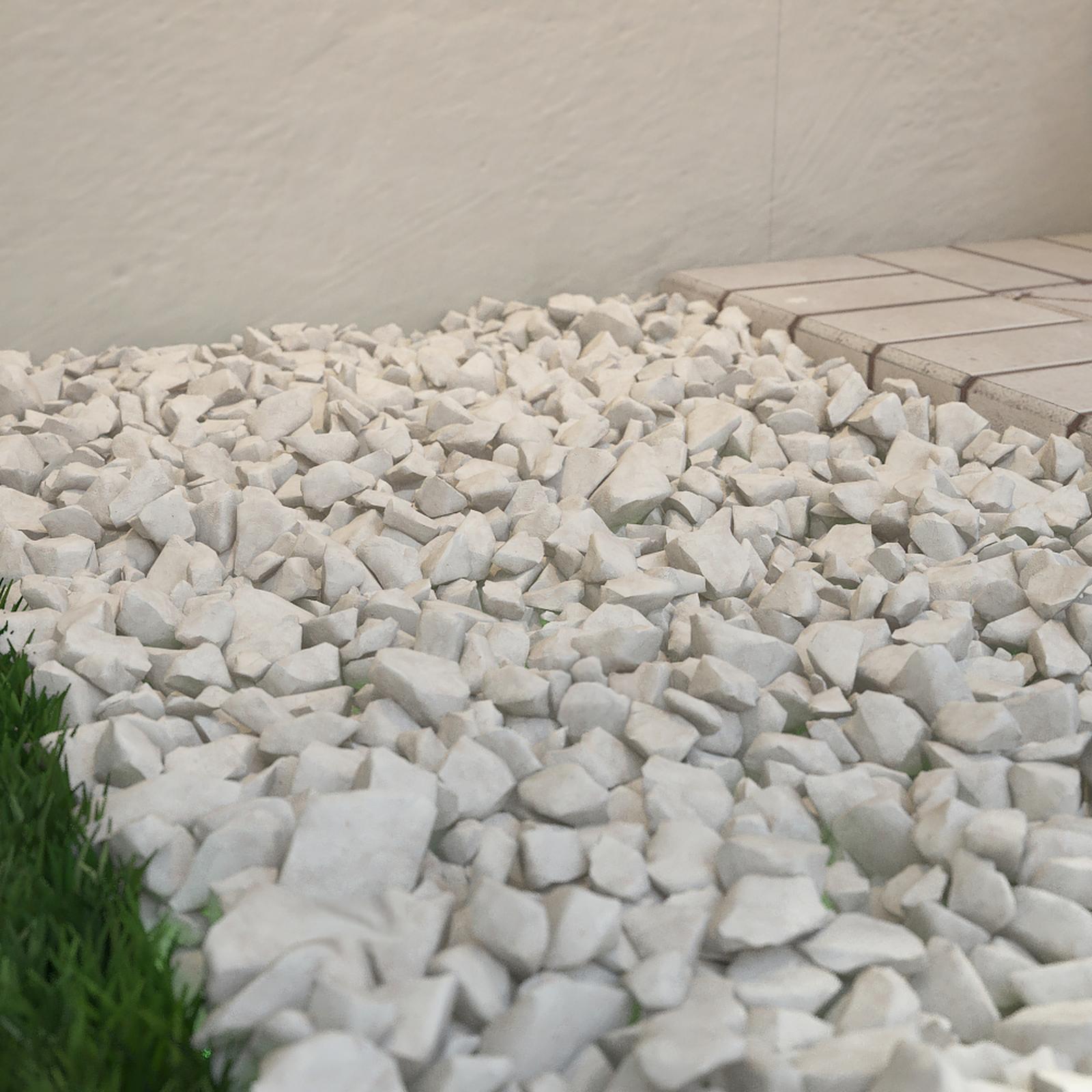 Marmura decorativa naturala rotunjita, interior / exterior, alba, 30 - 60 mm, 20 kg