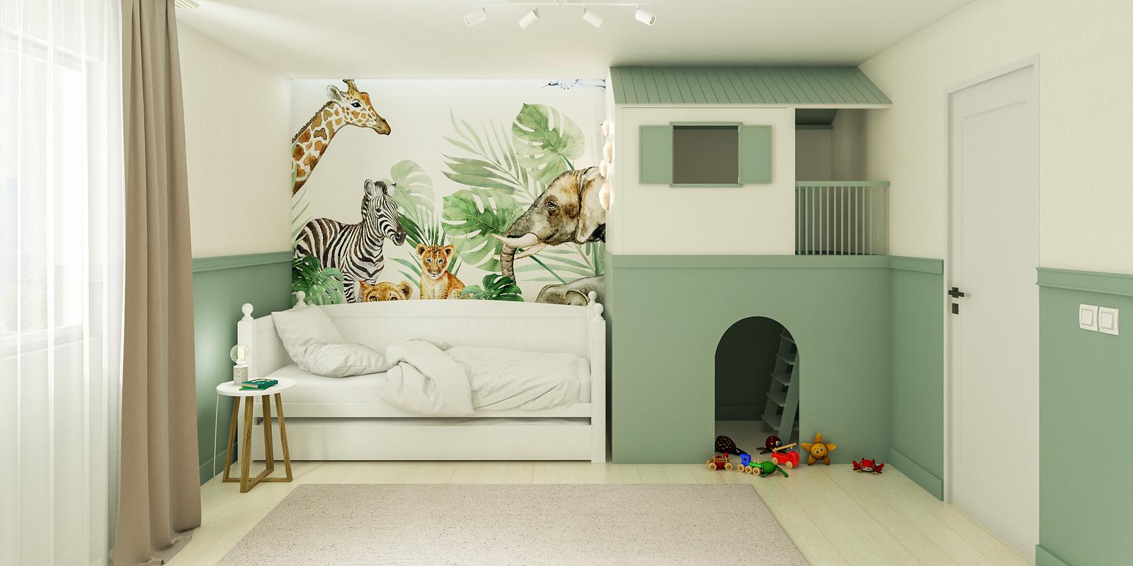 Model amenajare cameră tineret stil modern jungle gem