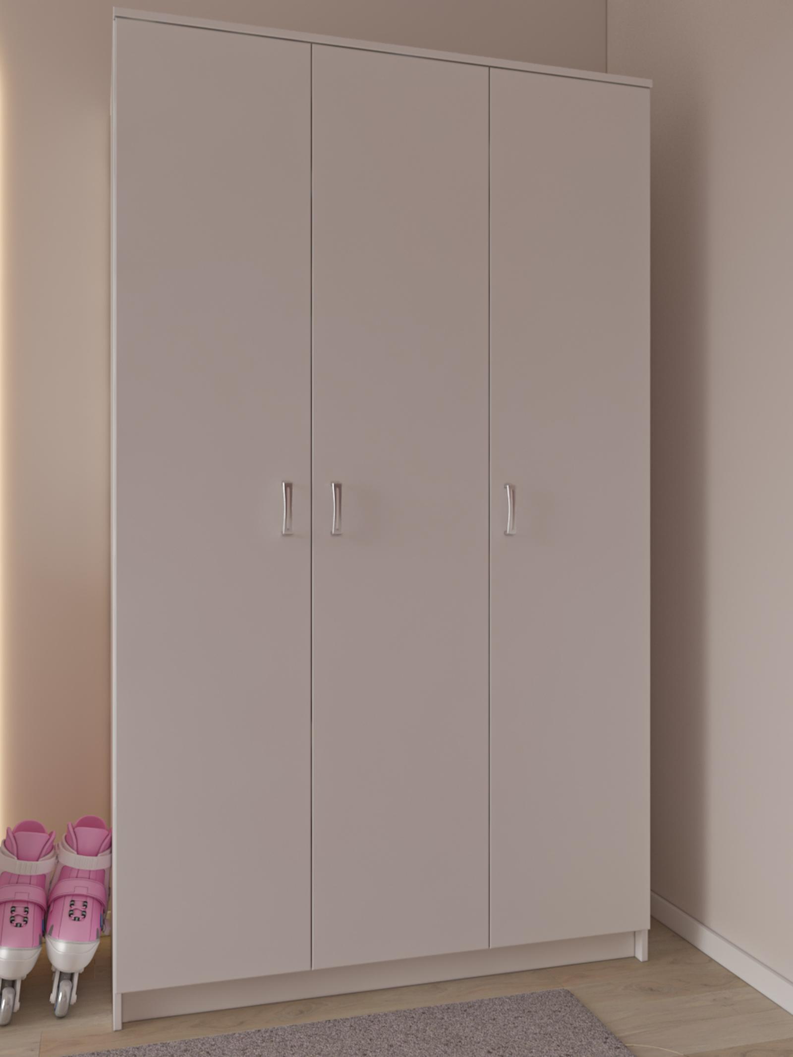 Dulap dormitor Hana alb, 3 usi, 120 x 52 x 205 cm, 3C