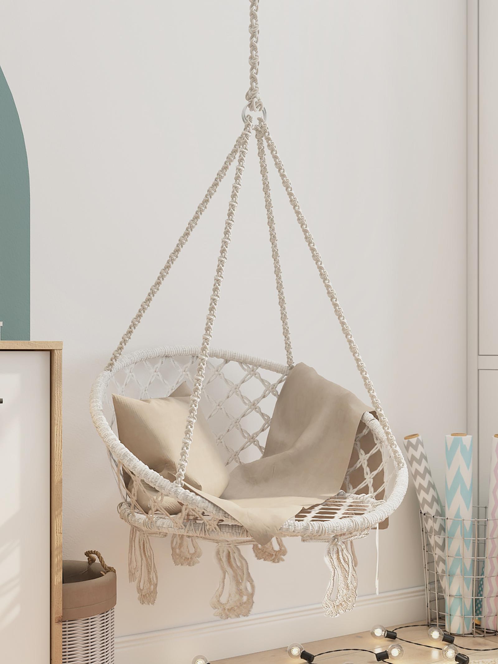 Fotoliu suspendat 1 persoana, 68429-PLC, structura metal, 82/62 x 123 cm