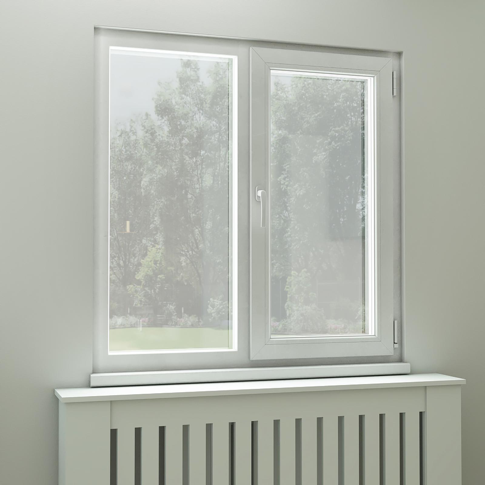 Fereastra PVC termopan Trocal, 5 camere, alb, 116 x 116 cm, fixa + dubla deschidere, dreapta