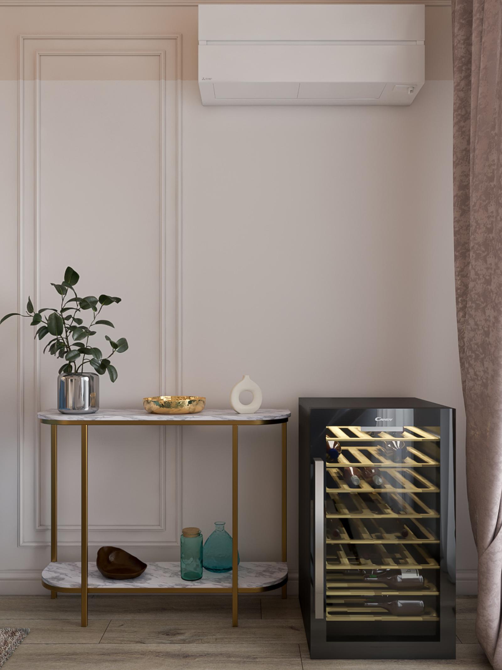 Consola living Adria alb marmorat + auriu, 101 x 31 x 80 cm