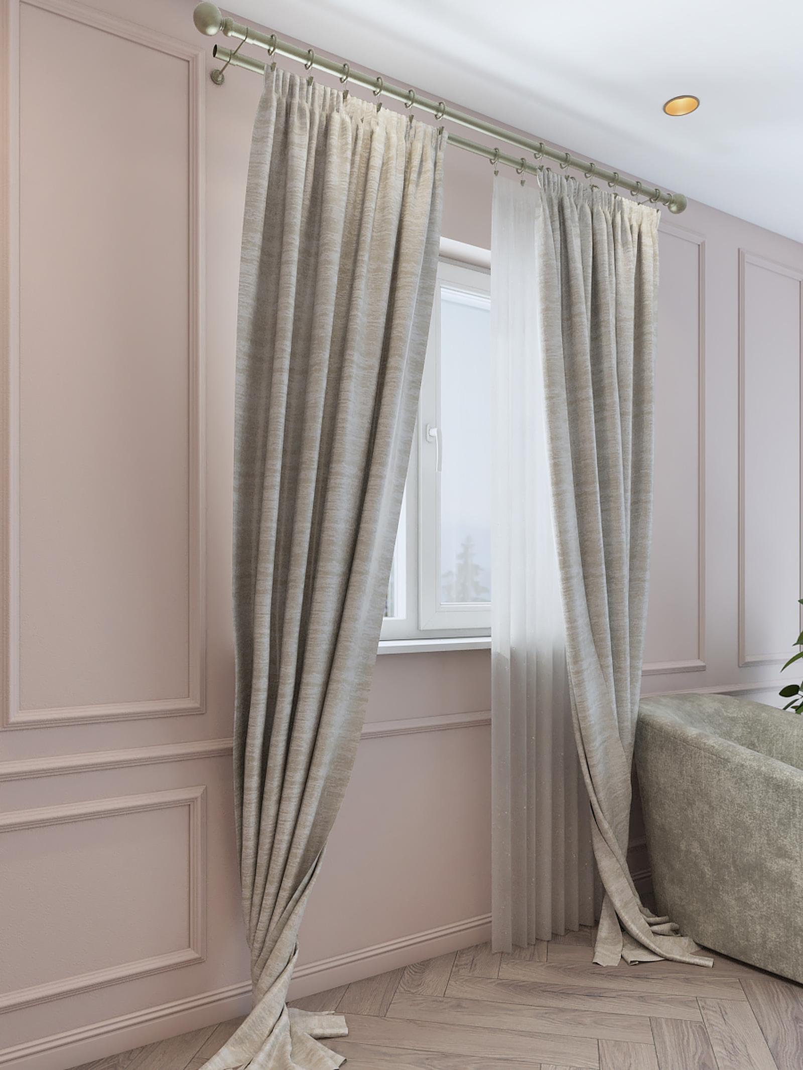 Galerie dubla metal, DEGZR-15136A, alama antic, 19 + 16 mm / 160 cm, accesorii incluse
