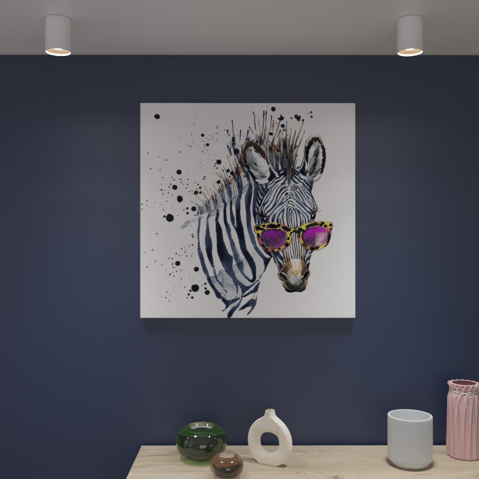 Tablou DTB11252 dualview, Startonight, Zebra fashion, panza + sasiu lemn, 80 x 80 cm