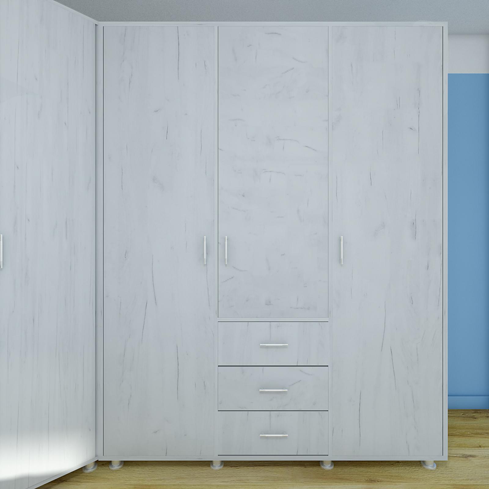 Dulap dormitor Anda, alb K524, 3 usi, 160 x 58 x 205 cm, 4C
