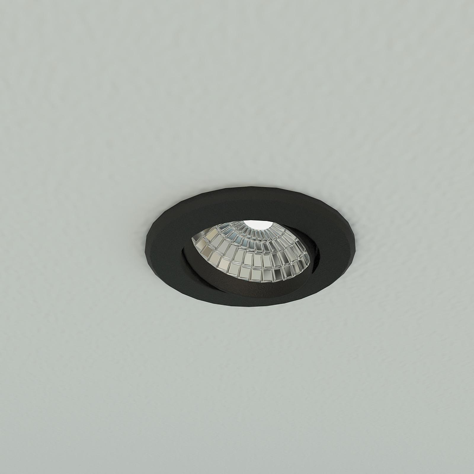 Spot LED incastrat 9W, lumina neutra, negru mat