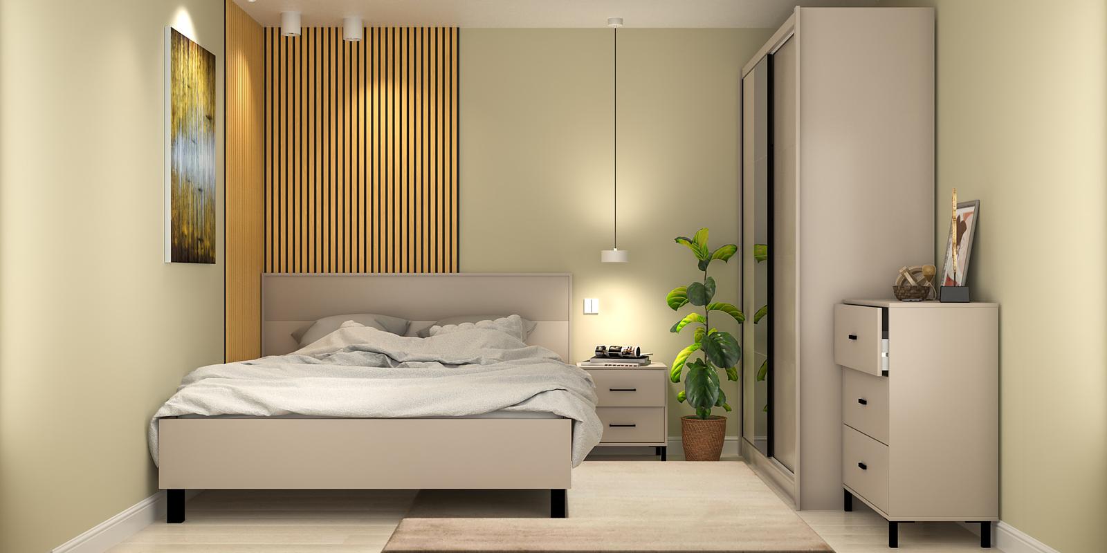 Model amenajare dormitor stil modern albi