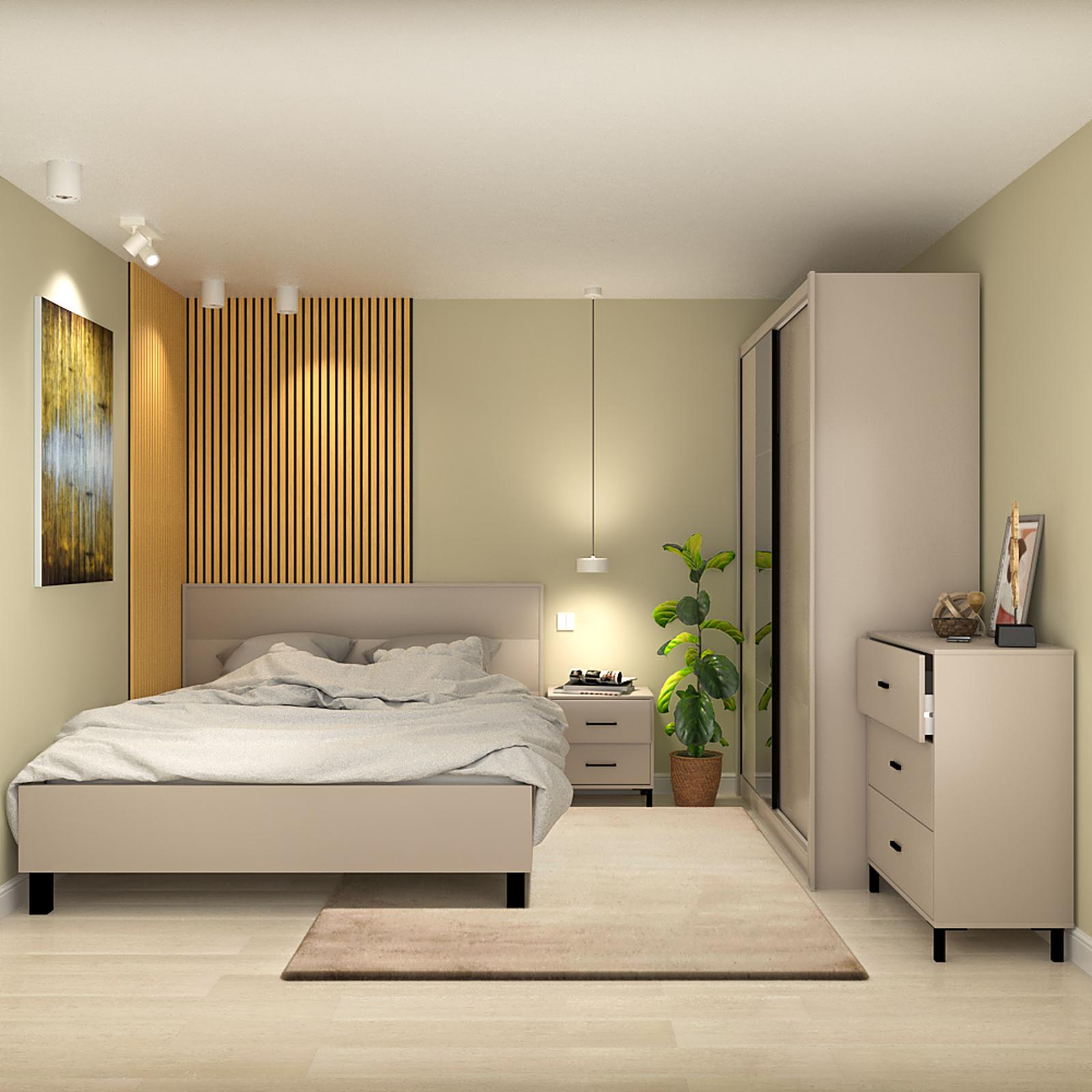 Model amenajare dormitor stil modern albi