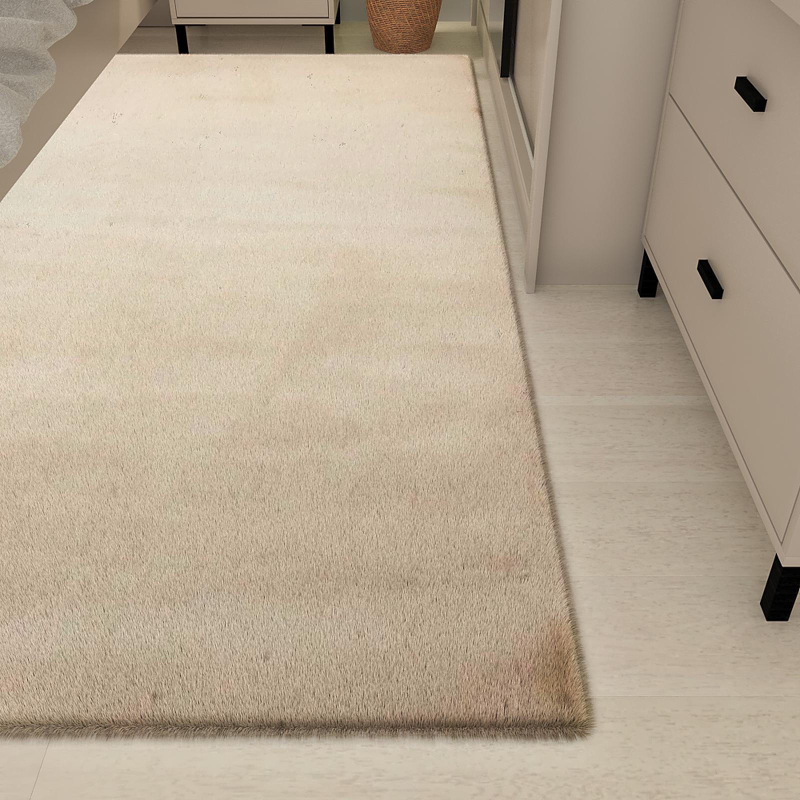 Covor living / dormitor Chip Pes 7060, 160 x 230 cm, pufos, poliester, crem, dreptunghiular