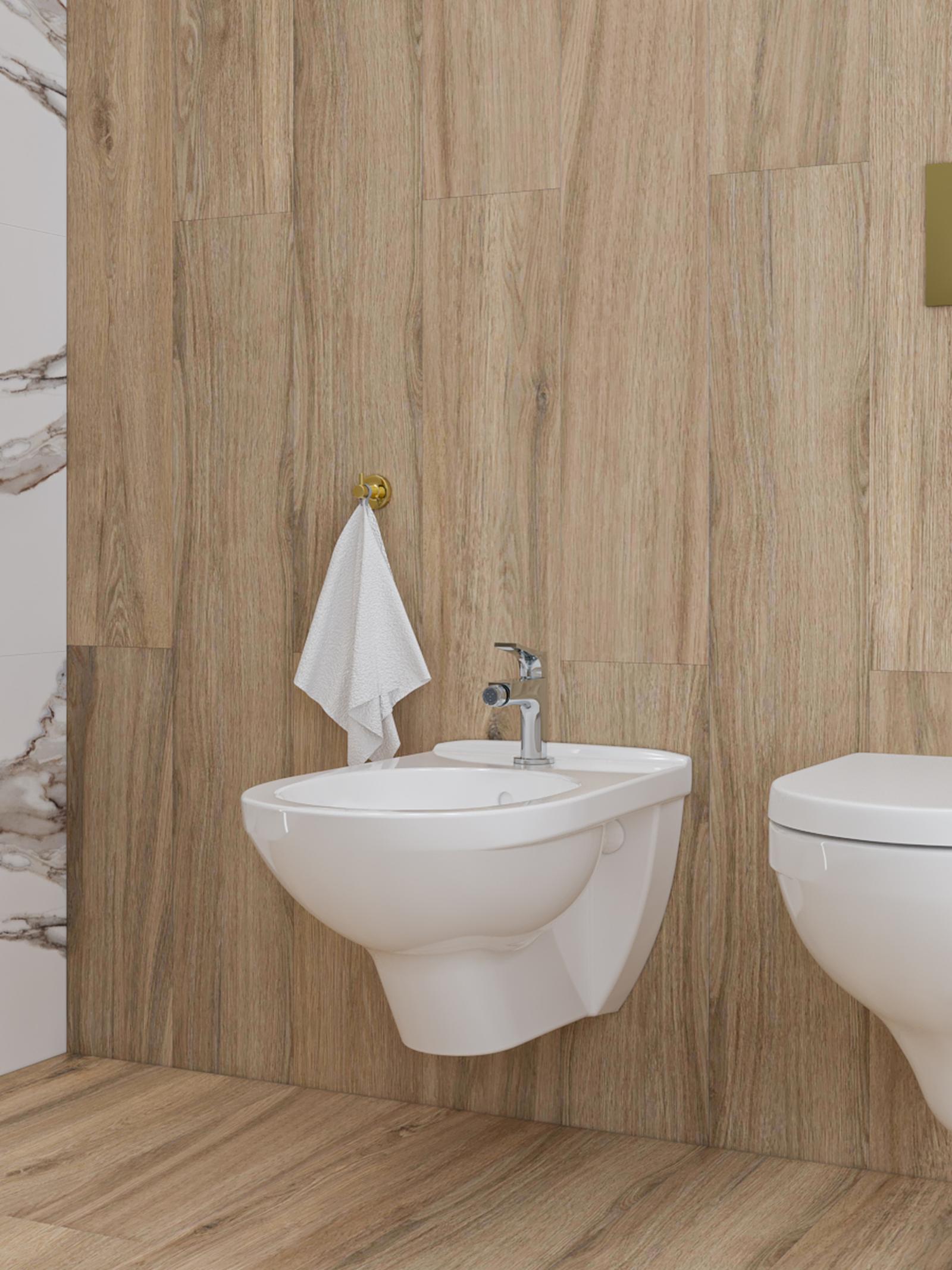 Cuier baie AC1510GO pentru baie stil modern calacatta gold Cuier baie AC1510GO Iobago Alfa , montaj pe perete, auriu, 1 agatatoare