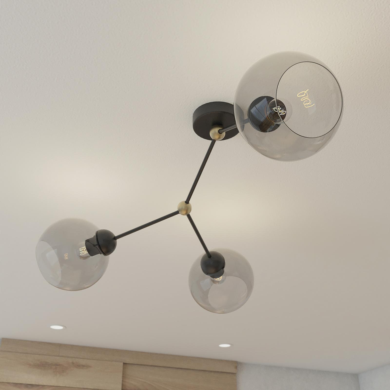 Lustra Flavor  pentru dormitor stil clasic serdica Lustra Flavor KL103018, 3 x E27, negru + cupru, modern