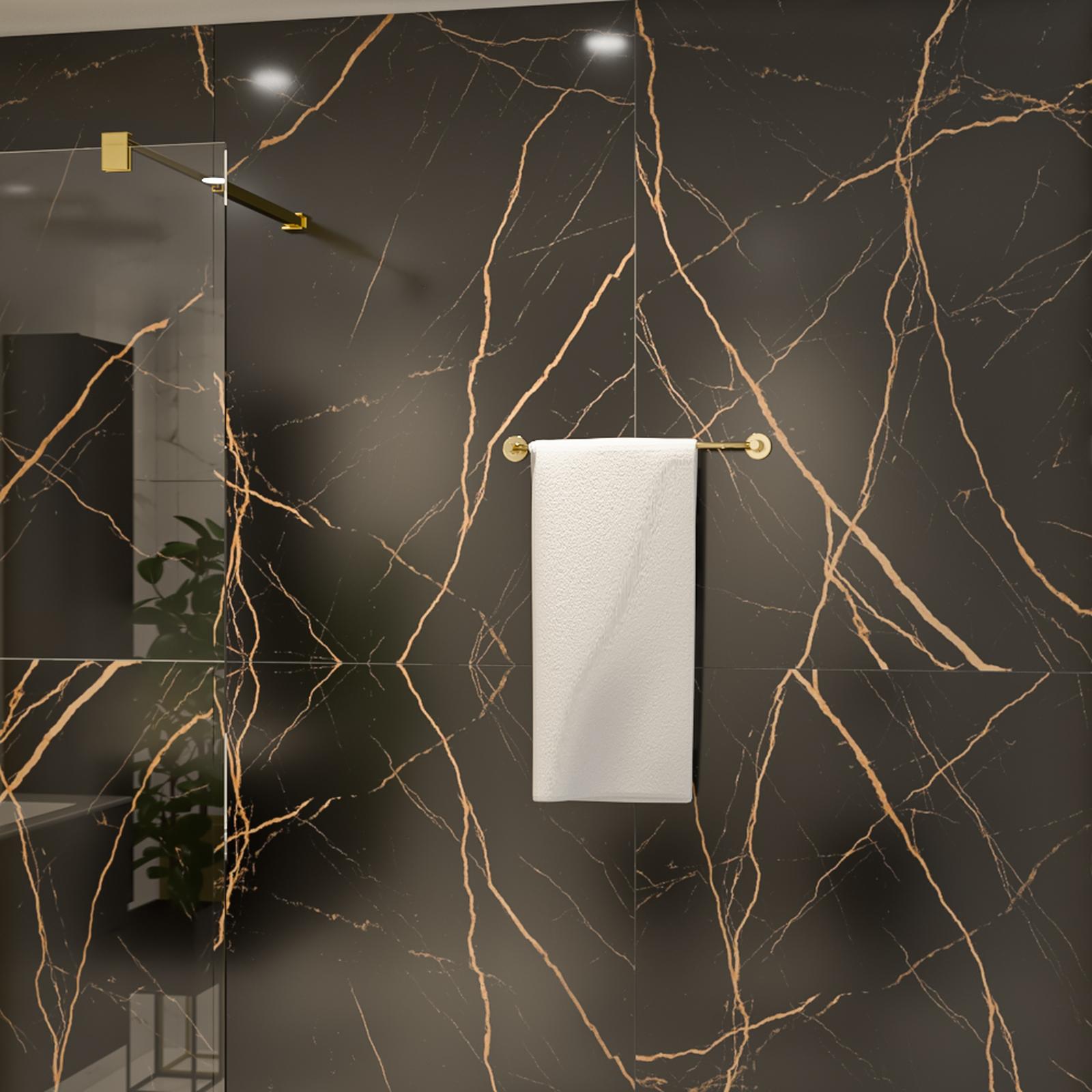 Suport AC1506GO prosop baie Iobagno Alfa, tip bara, auriu, 49 x 4.8 x 6.5 cm