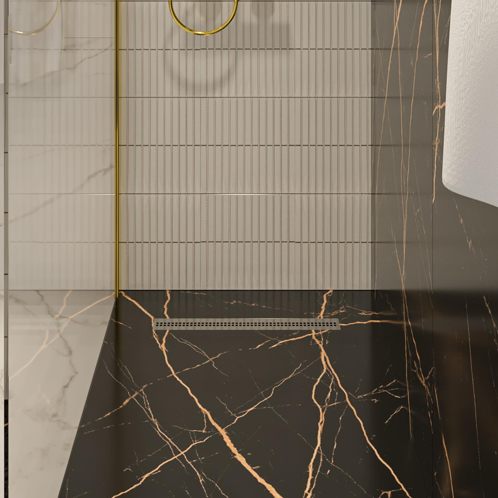 Rigola Komfort CPZ9 550 pentru dus, cu gratar din otel inoxidabil, inox, 55 cm