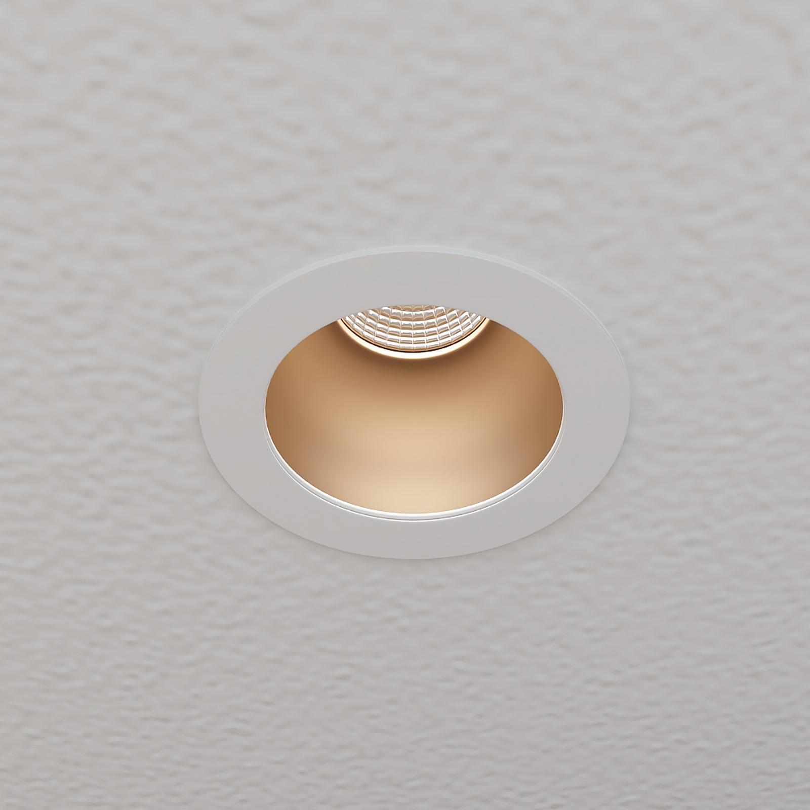 Spot incastrat Xpoli pentru dormitor stil clasic roma Spot incastrat Xpoli PO01, 1 x GU10, rotund, alb + auriu