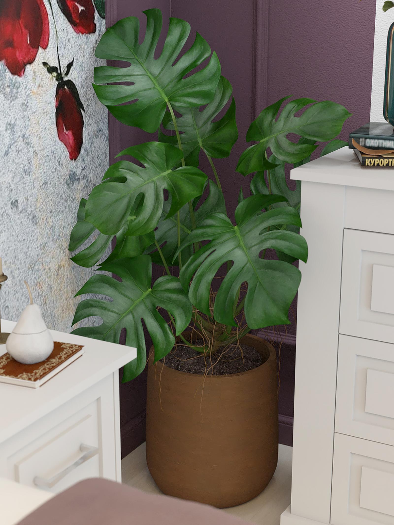 Copac artificia pentru dormitor stil clasic roma Copac artificial fara ghiveci D3063, plastic + lemn, verde, 120 cm