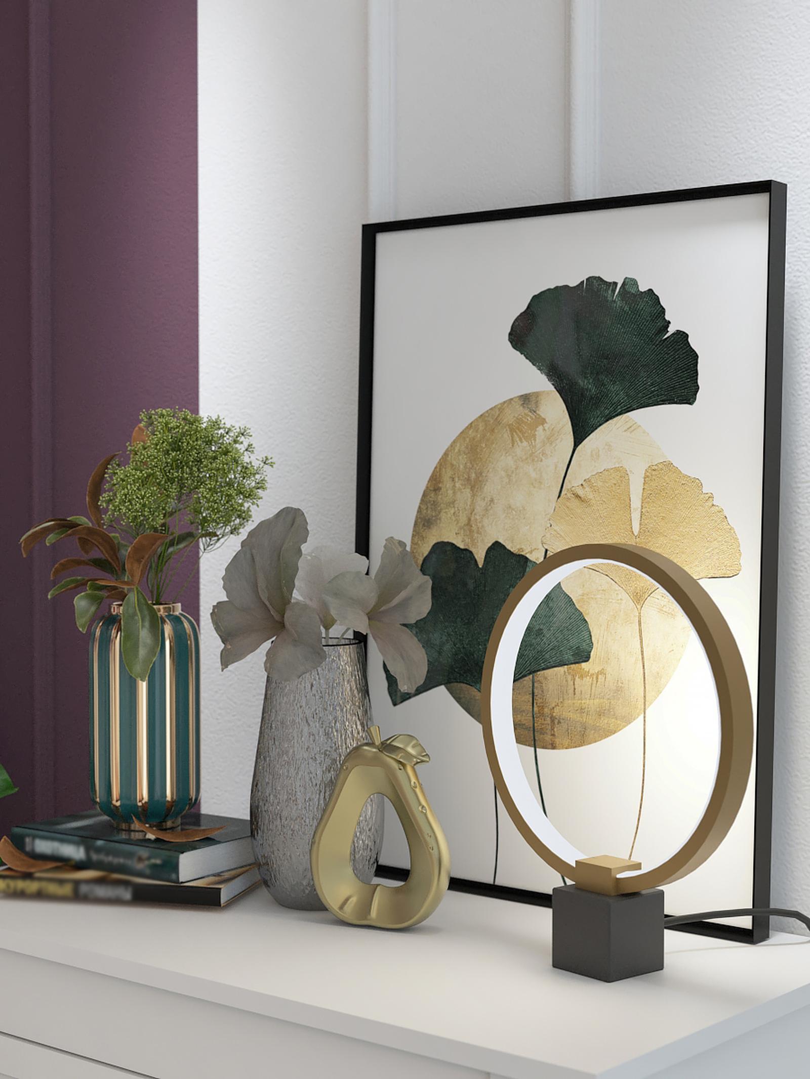 Vaza decorativa pentru dormitor stil clasic roma Vaza decorativa A22G-S, ceramica, verde + auriu, 25 cm