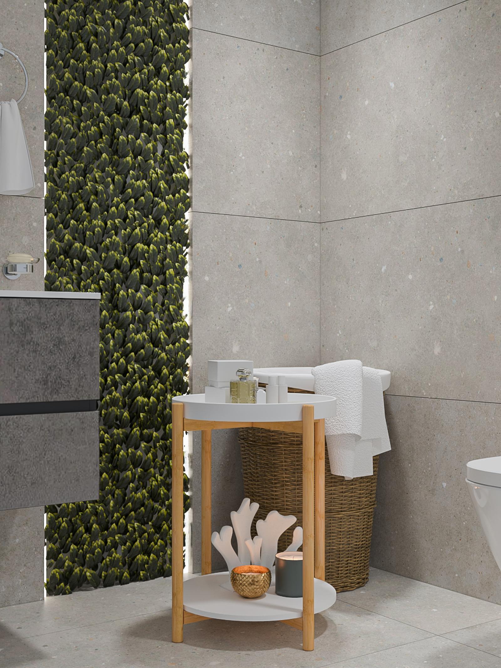 Gard Tenax Divy pentru baie stil modern glamstone & deserto Gard Tenax Divy Osmanto paravan cu frunze, imitatie gard viu, verde, 50 x 50 cm