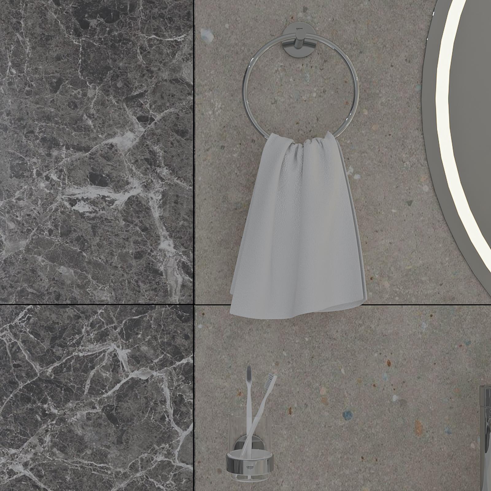 Gresie Deserto pentru baie stil modern glamstone & deserto Gresie Deserto, 60 x 120 cm, gri, lucioasa, rectificata, imitatie piatra