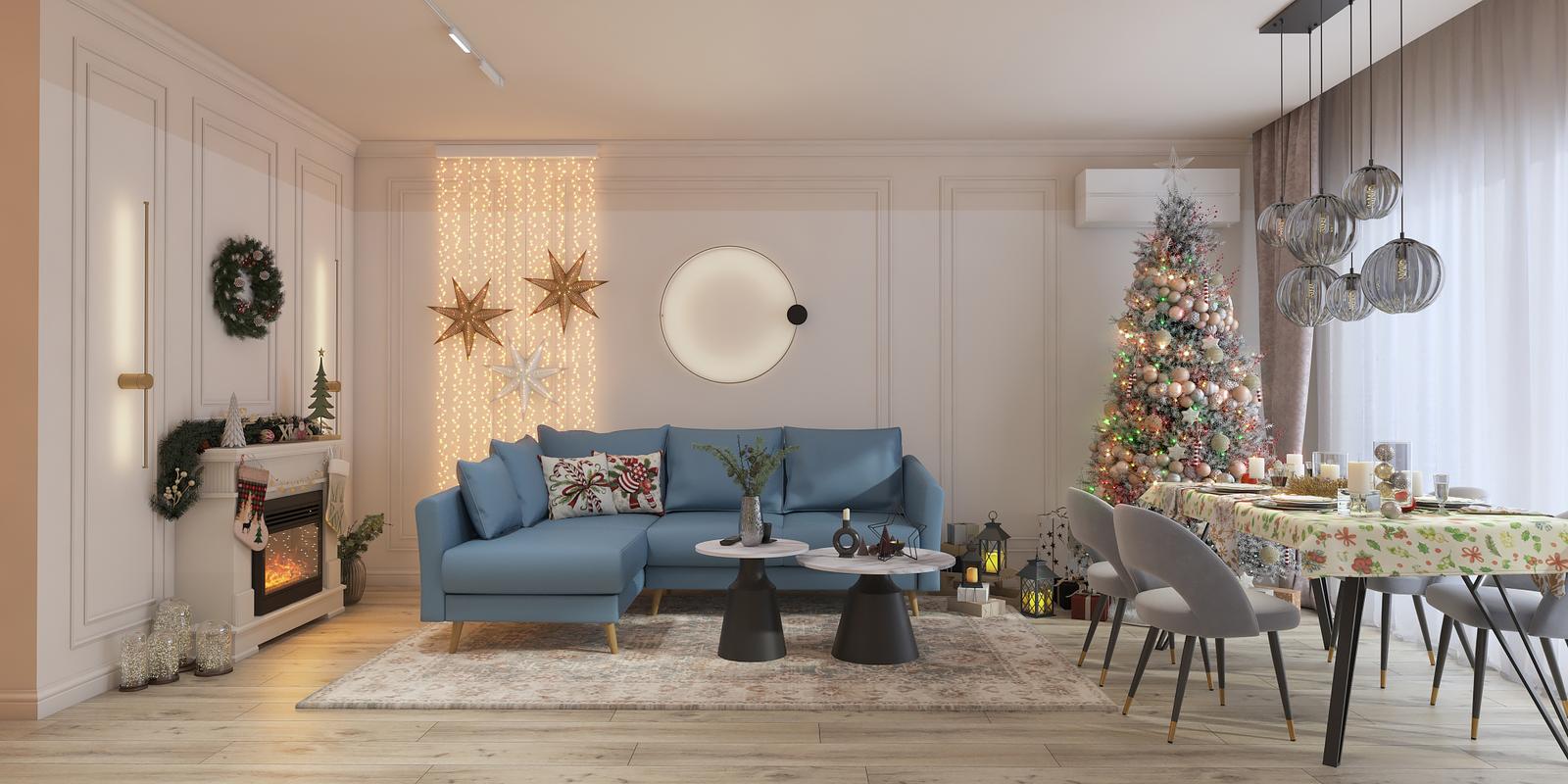 Model amenajare living stil clasic brilho