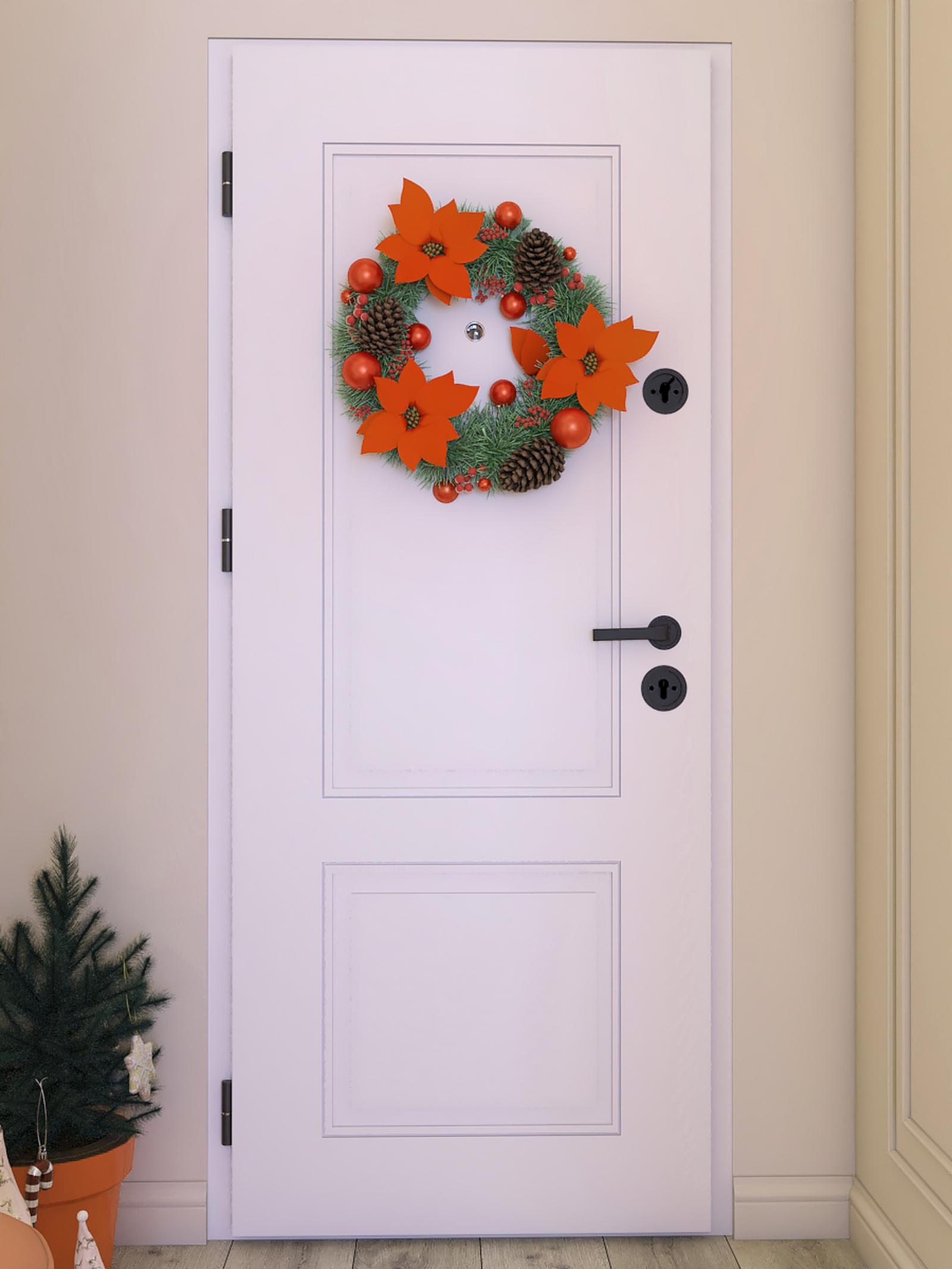 Decoratiune Craciun pentru living stil clasic brilho Decoratiune Craciun D239679, steluta, teracota, 7 x 1.5 x 7 cm