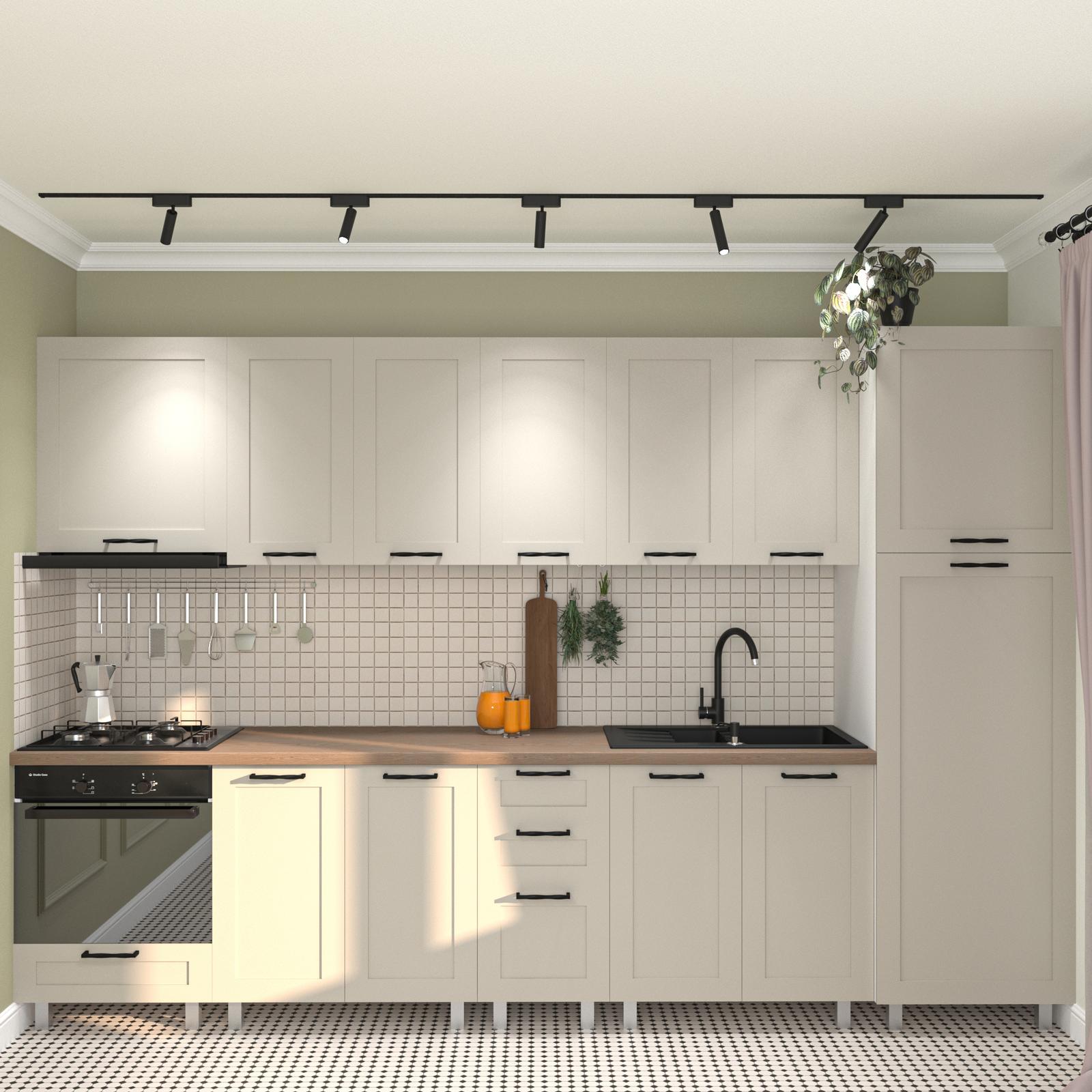 Bucatarie Catalina, cappuccino + alb, 260 cm, 11C