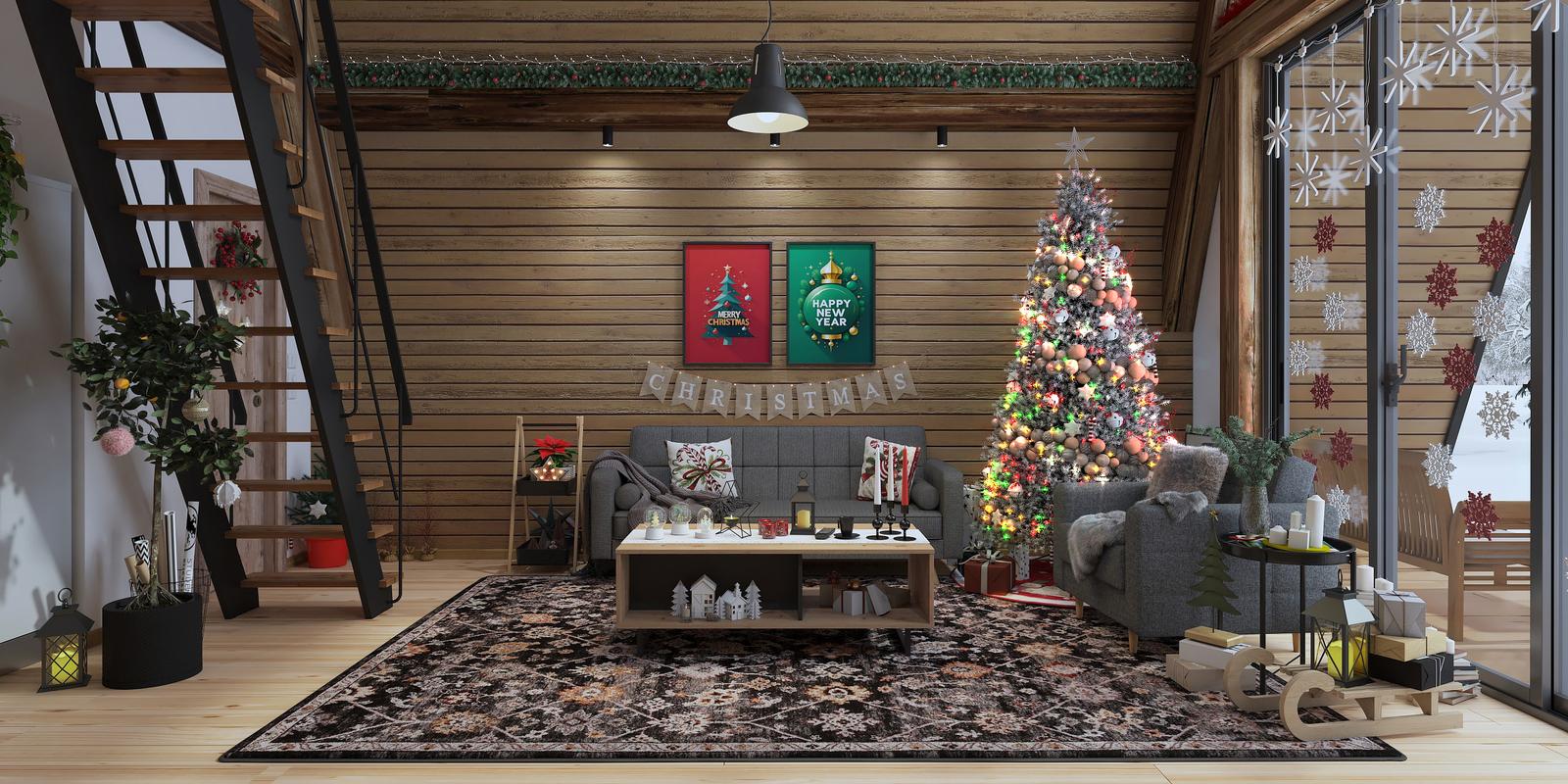 Model amenajare living stil modern forest winter_1