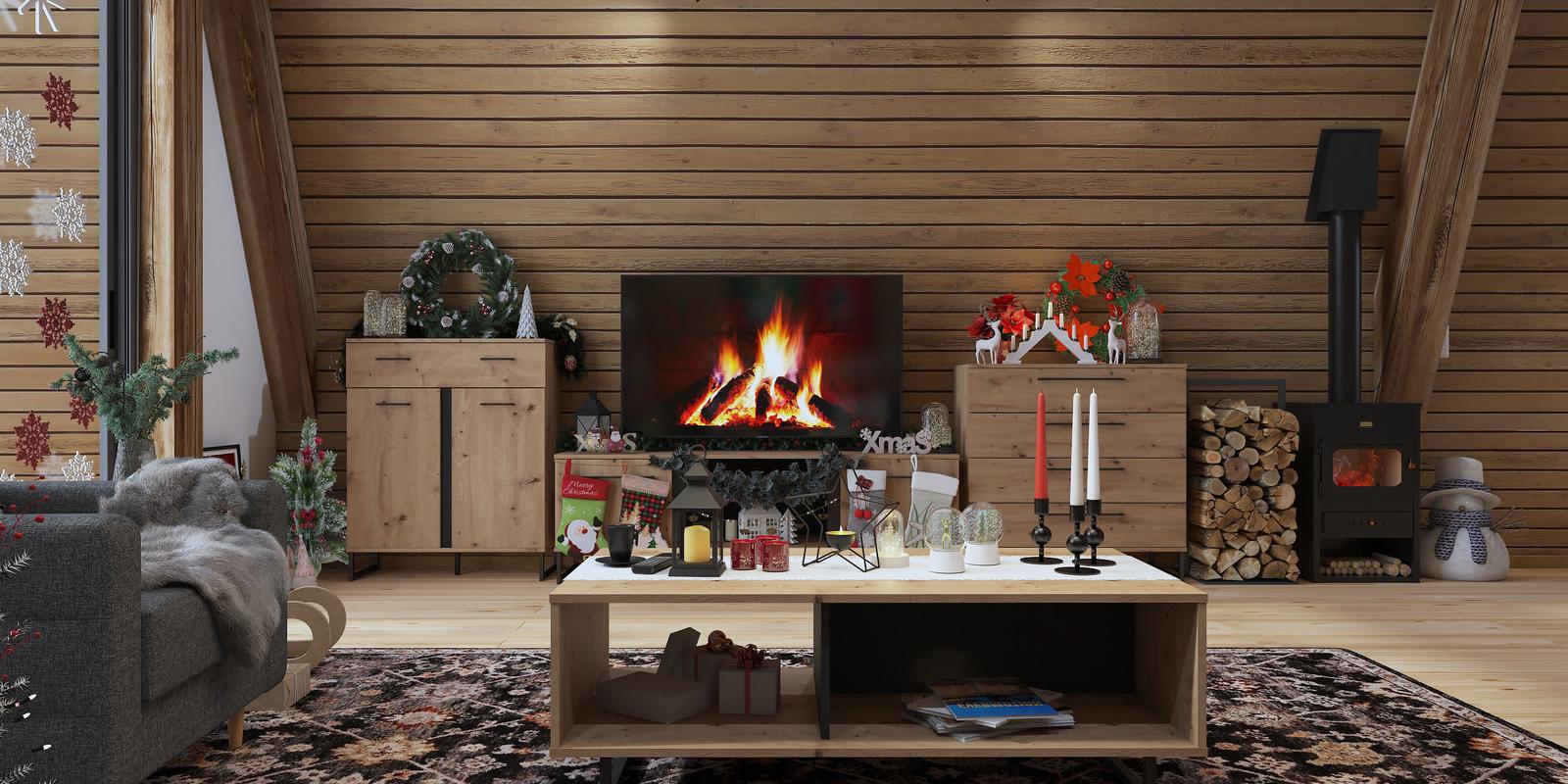 Model amenajare living stil modern forest winter_2