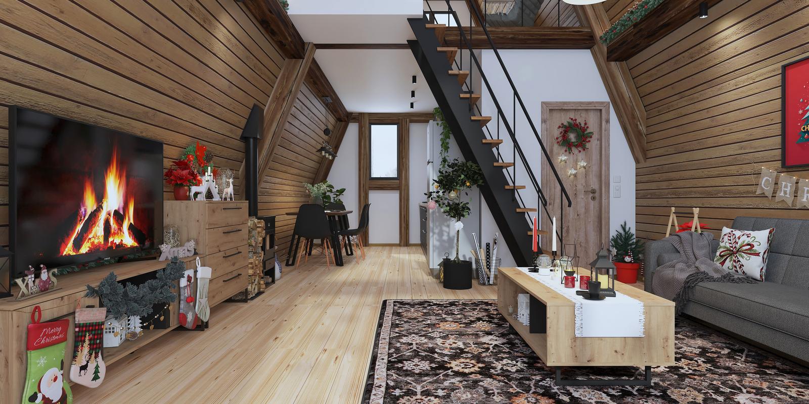 Model amenajare living stil modern forest winter_3