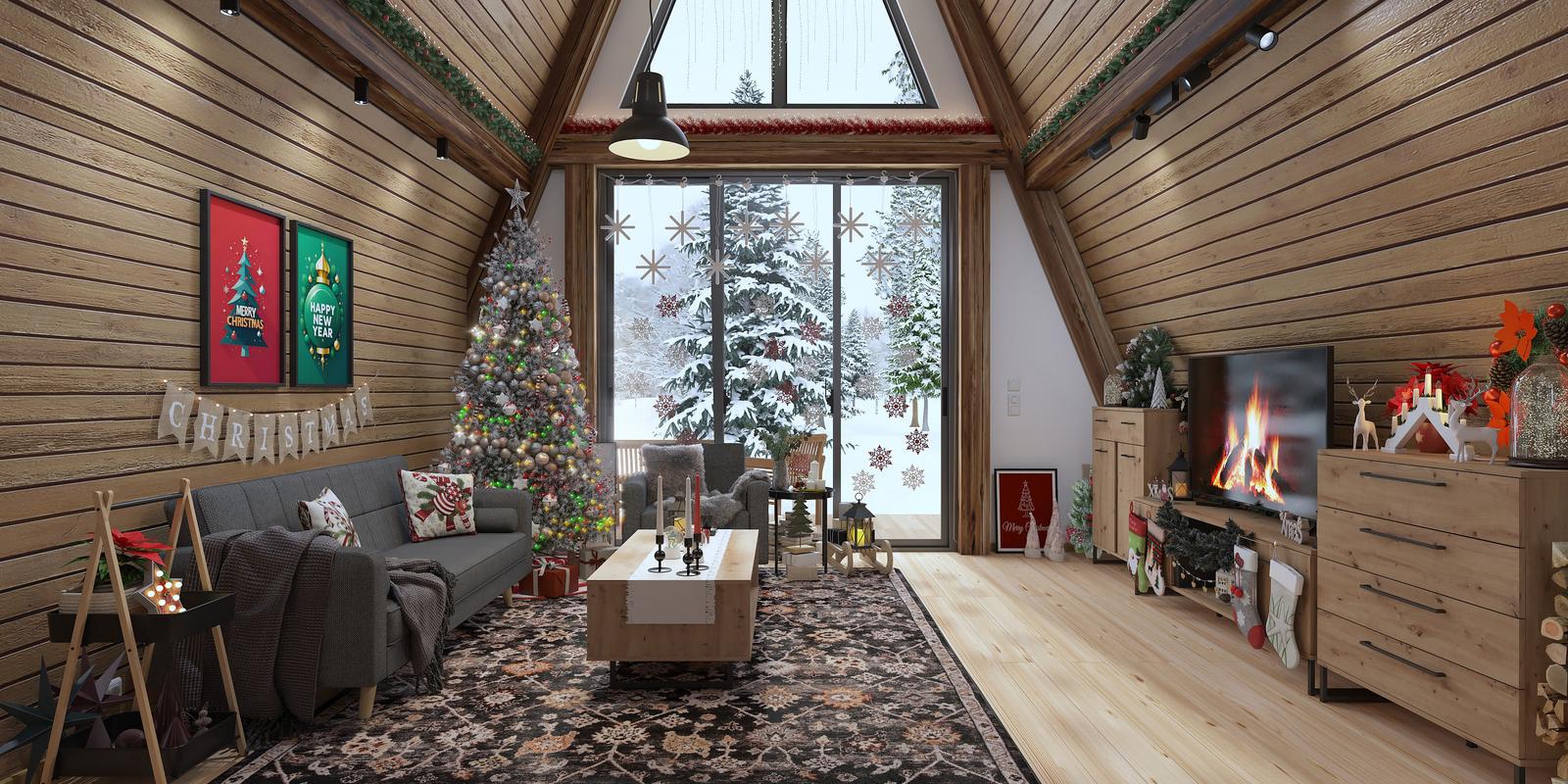 Model amenajare living stil modern forest winter_4