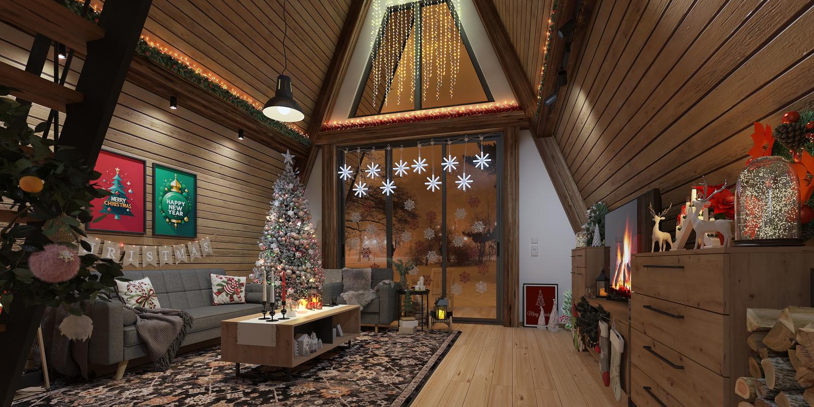 Model amenajare living stil modern forest winter_6