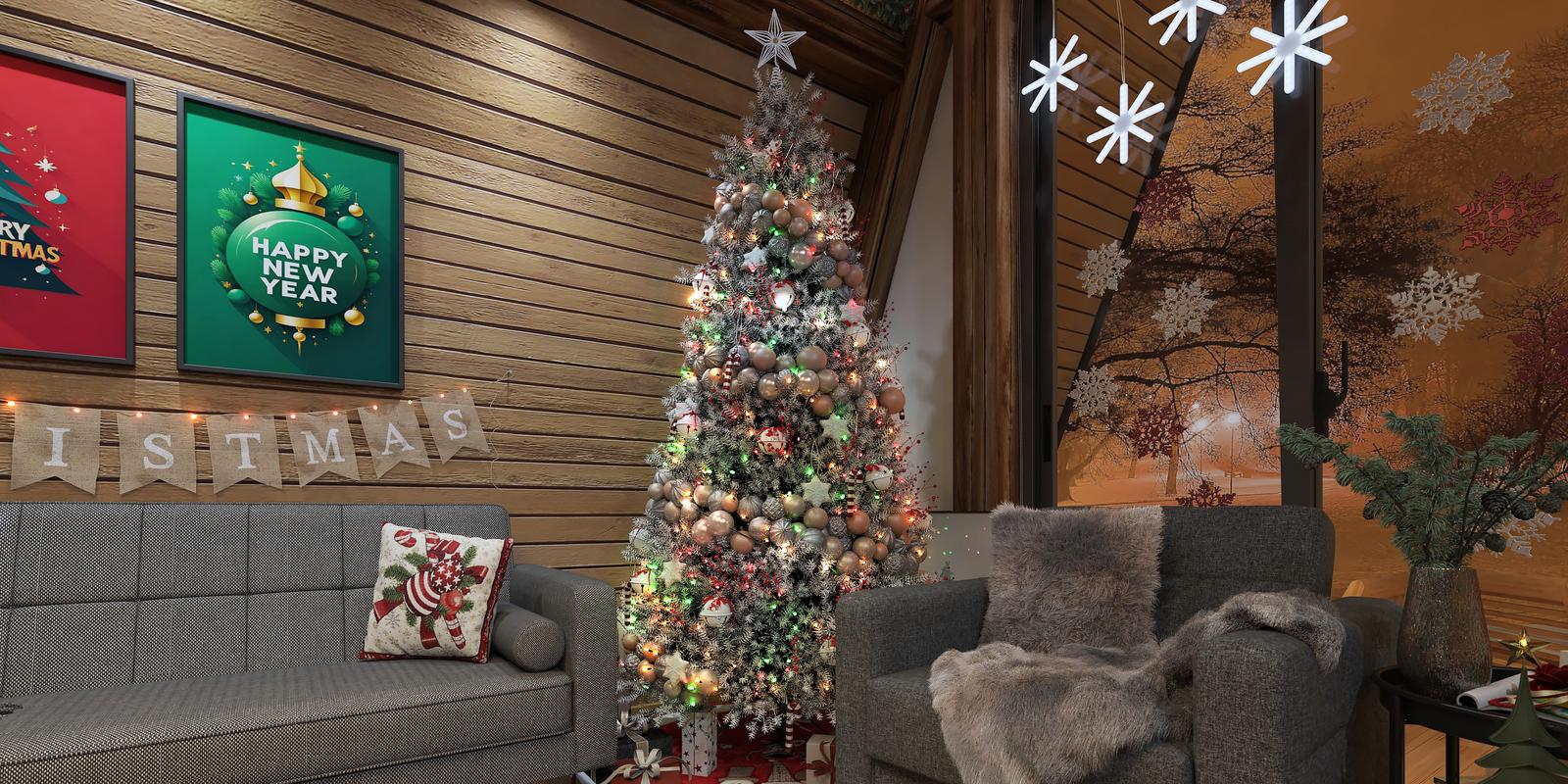 Model amenajare living stil modern forest winter_7