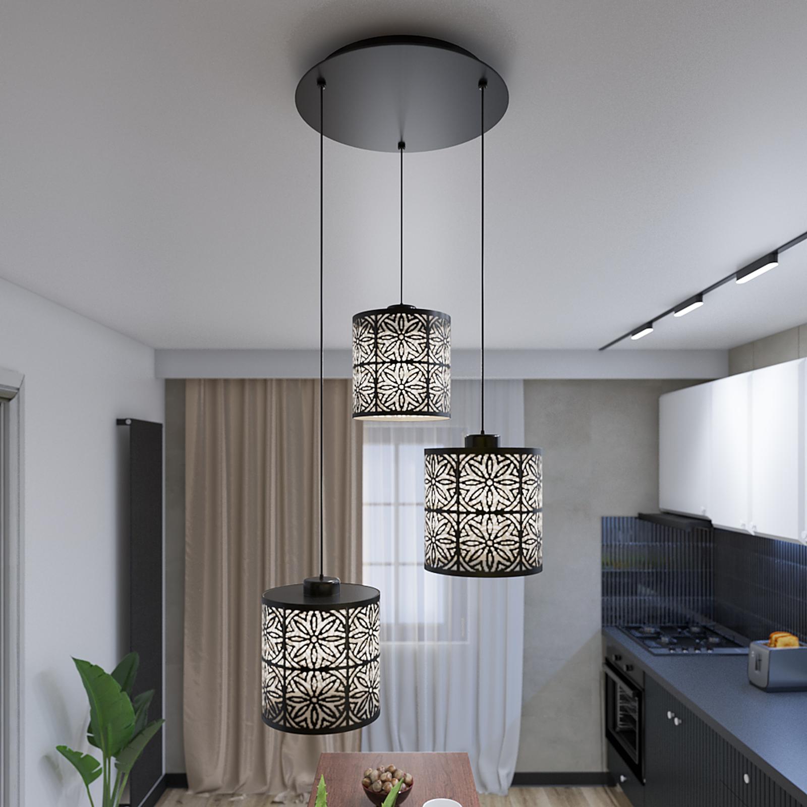 Suspensie Vanilla Bk 01-1172, 3 x E27, negru, modern