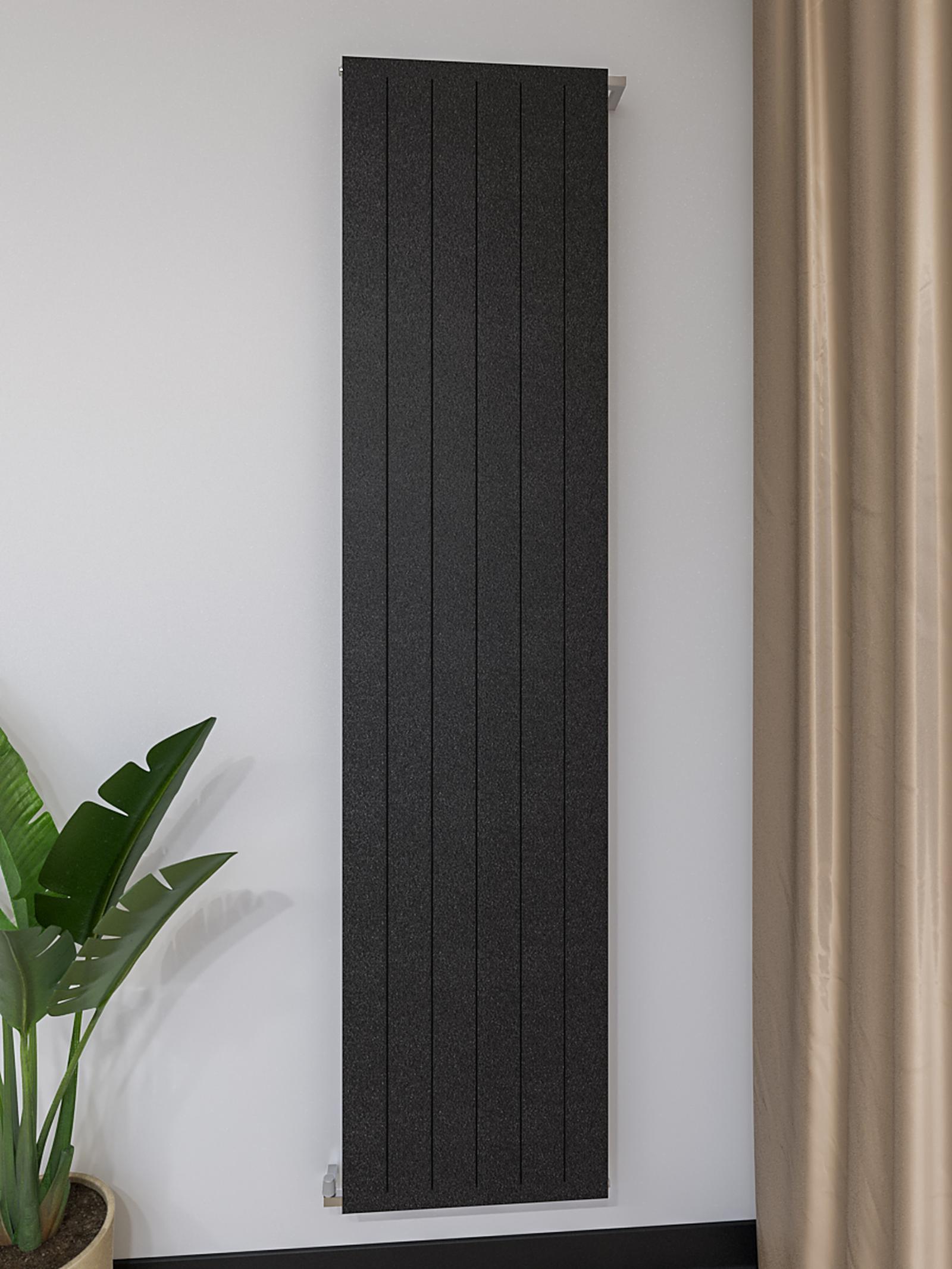 Calorifer vertical, decorativ, living, Radox Nova, drept, negru, 420 x 1800 mm, accesorii incluse