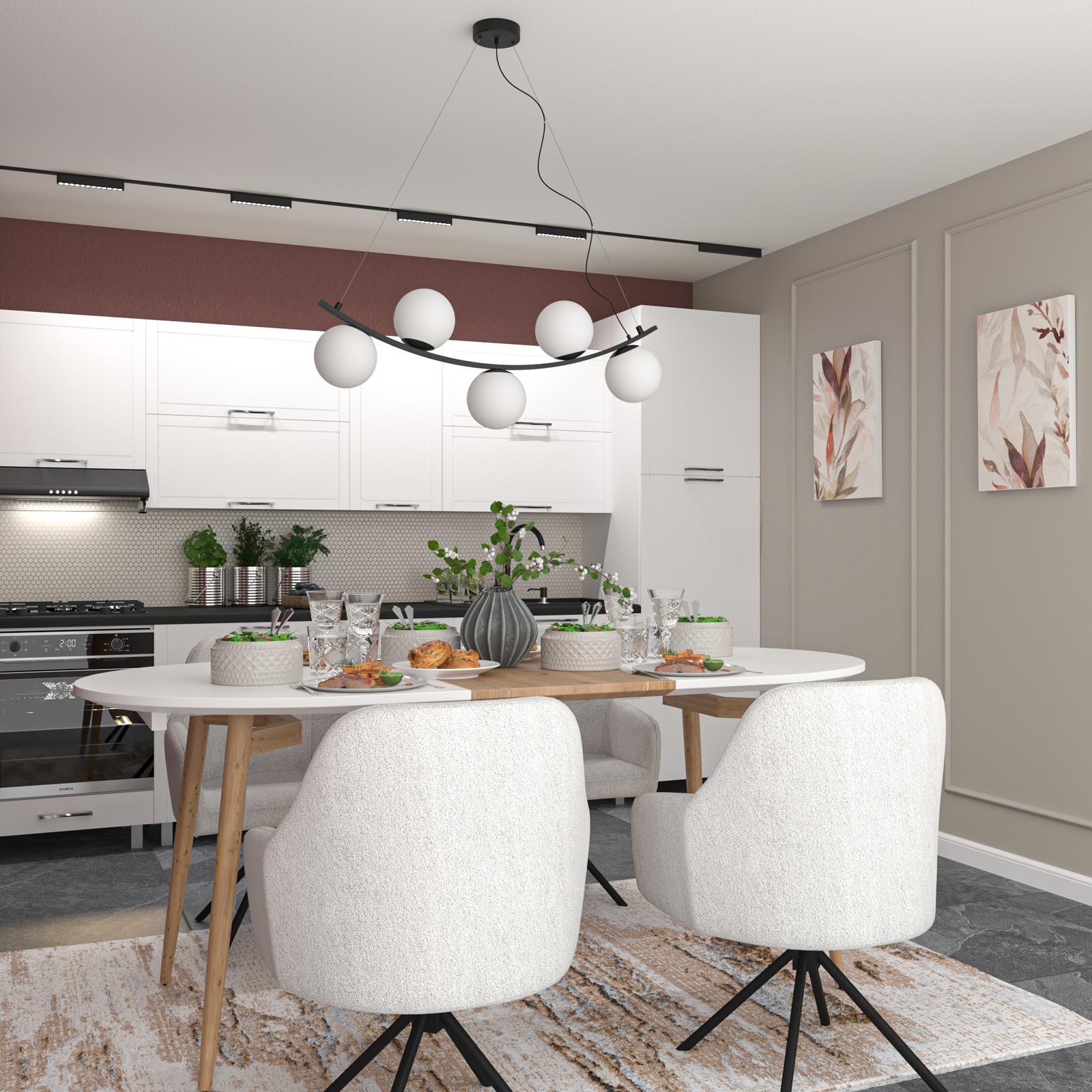 Masa extensibila Caliber, ovala, 6 persoane, alb + stejar san remo, 160 / 200 x 90 x 77 cm, 1C